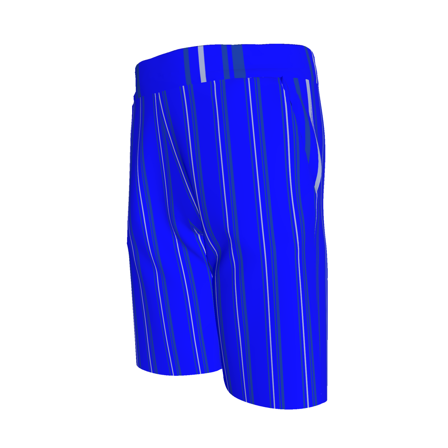 Kid's Knit Shorts in Stripes Bright Blue in Organic Cotton Pique