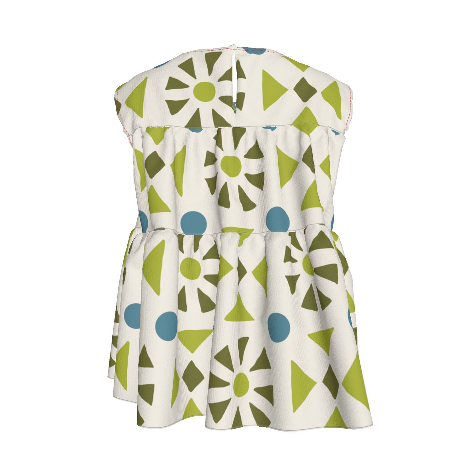 Green Sleeveless Ruffle Top