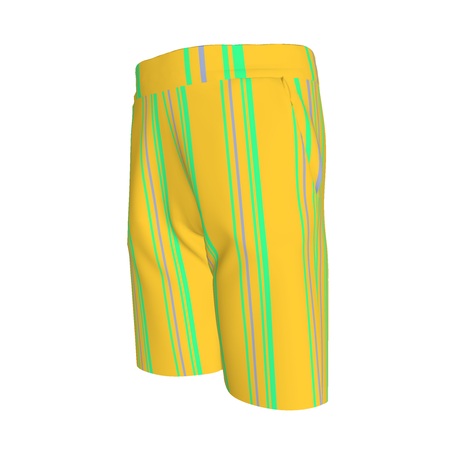 Kid's Knit Shorts in Bright Yellow & Green in Organic Cotton Pique