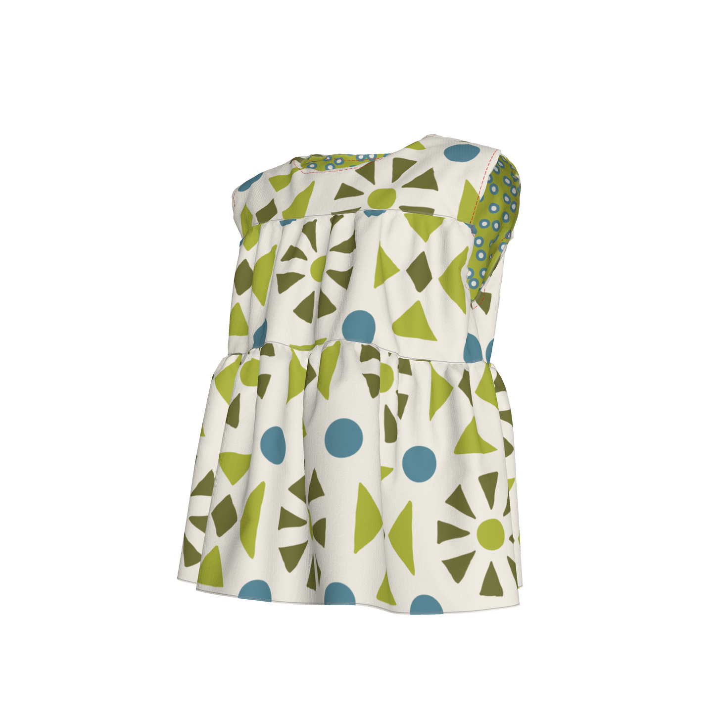 Green Sleeveless Ruffle Top