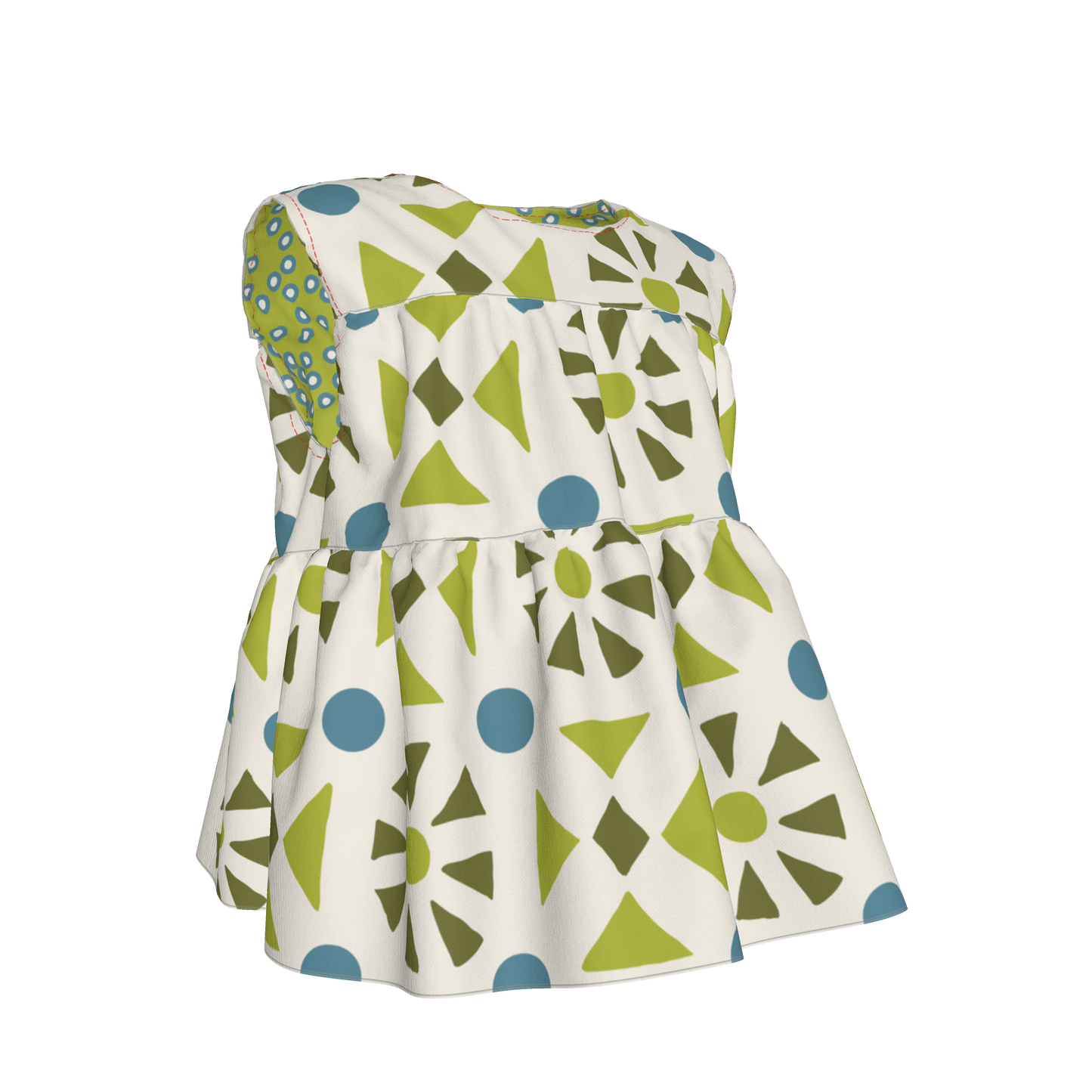 Green Sleeveless Ruffle Top