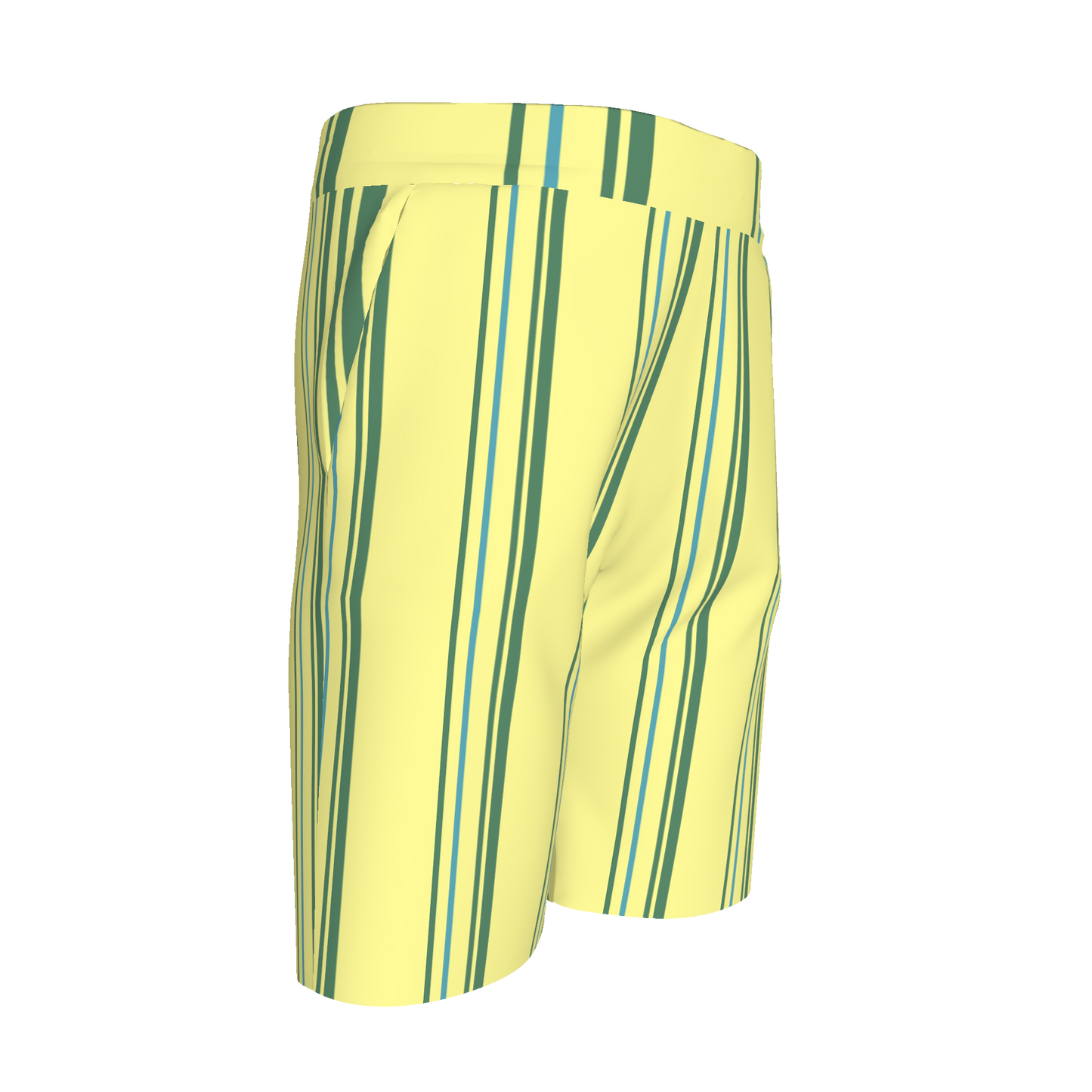 Kid's Knit Shorts in Stripes Light Yellow in Organic Cotton Pique