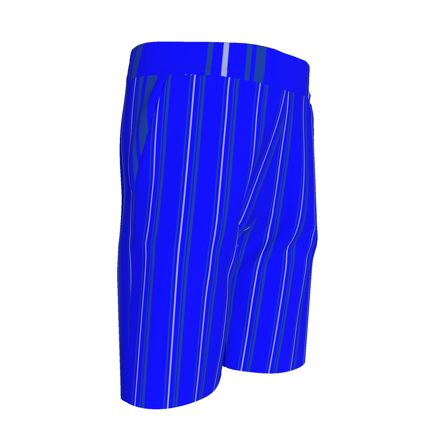 Kid's Knit Shorts in Stripes Bright Blue in Organic Cotton Pique