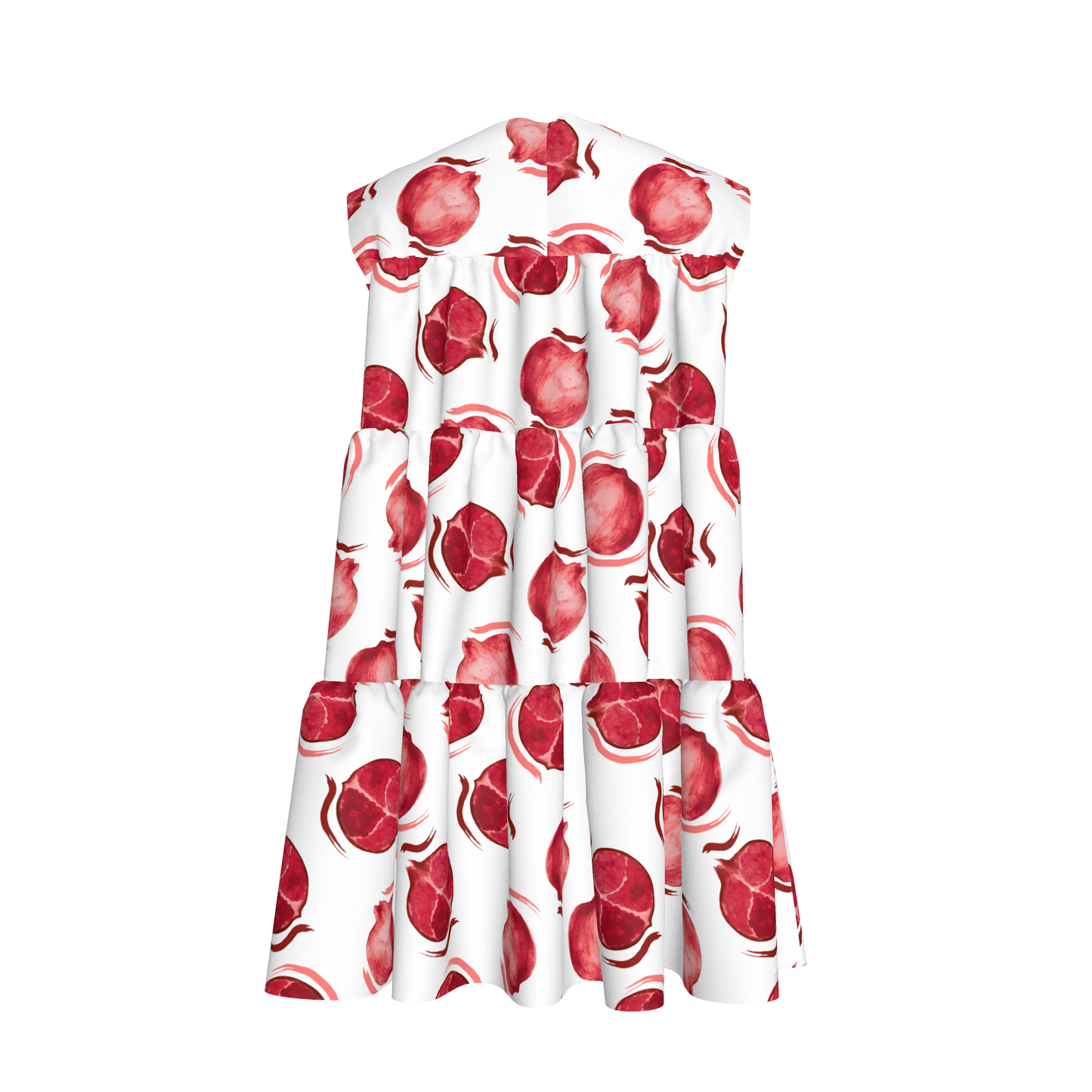 Kid's Ruffle Dress With Lining in Spring Pomegranates