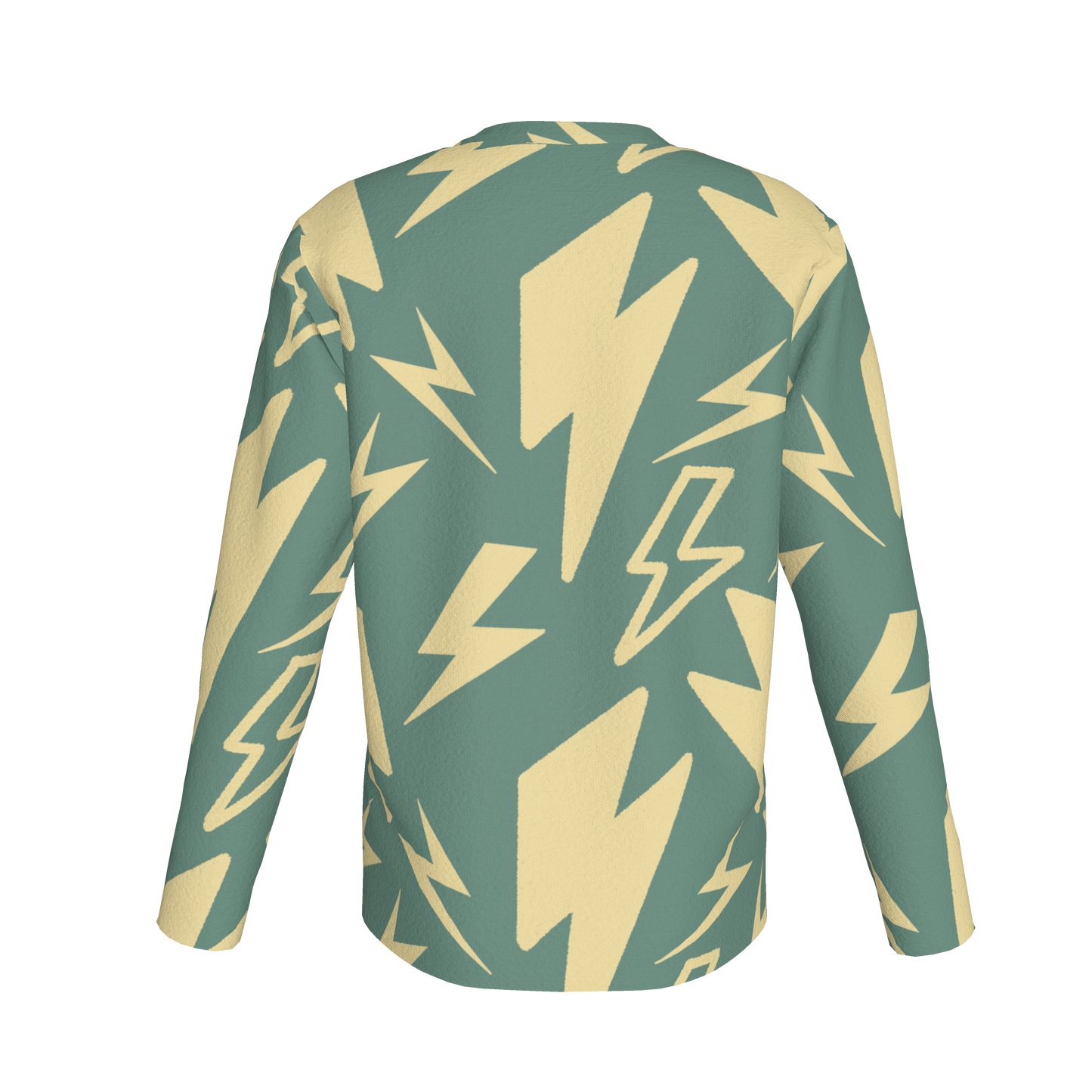 Kid's Long Sleeve T-Shirt in Acqua Super Thunder in Cotton Spandex Lightweight Jersey