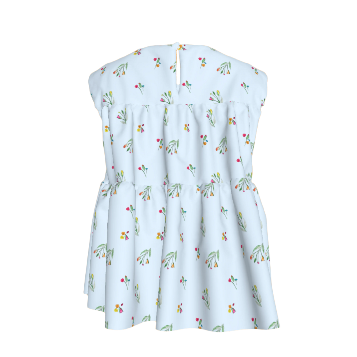 Kid's Sleeveless Ruffle Top in Sky Blue