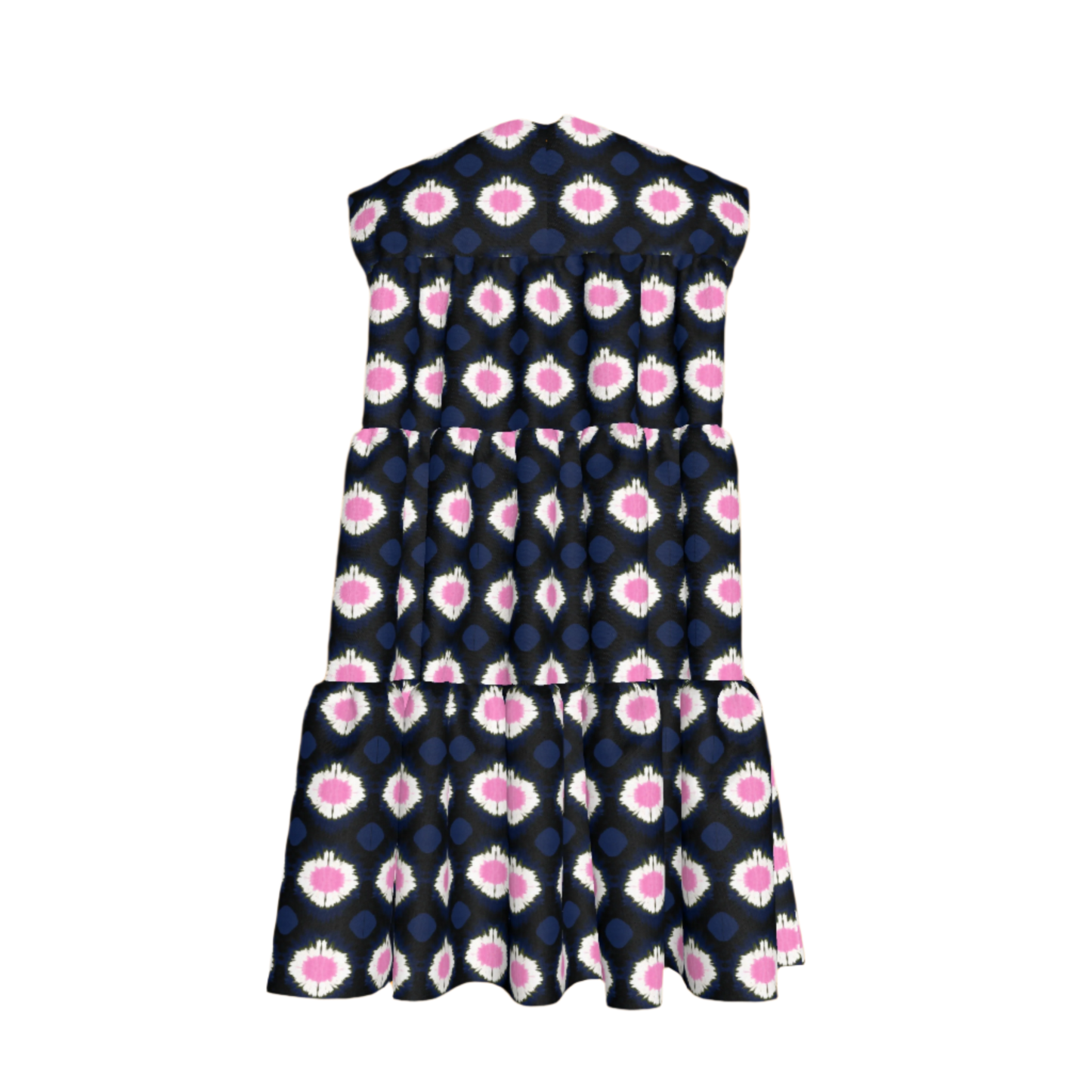 Kid's Ruffle Dress With Lining in Ink Tie Dye