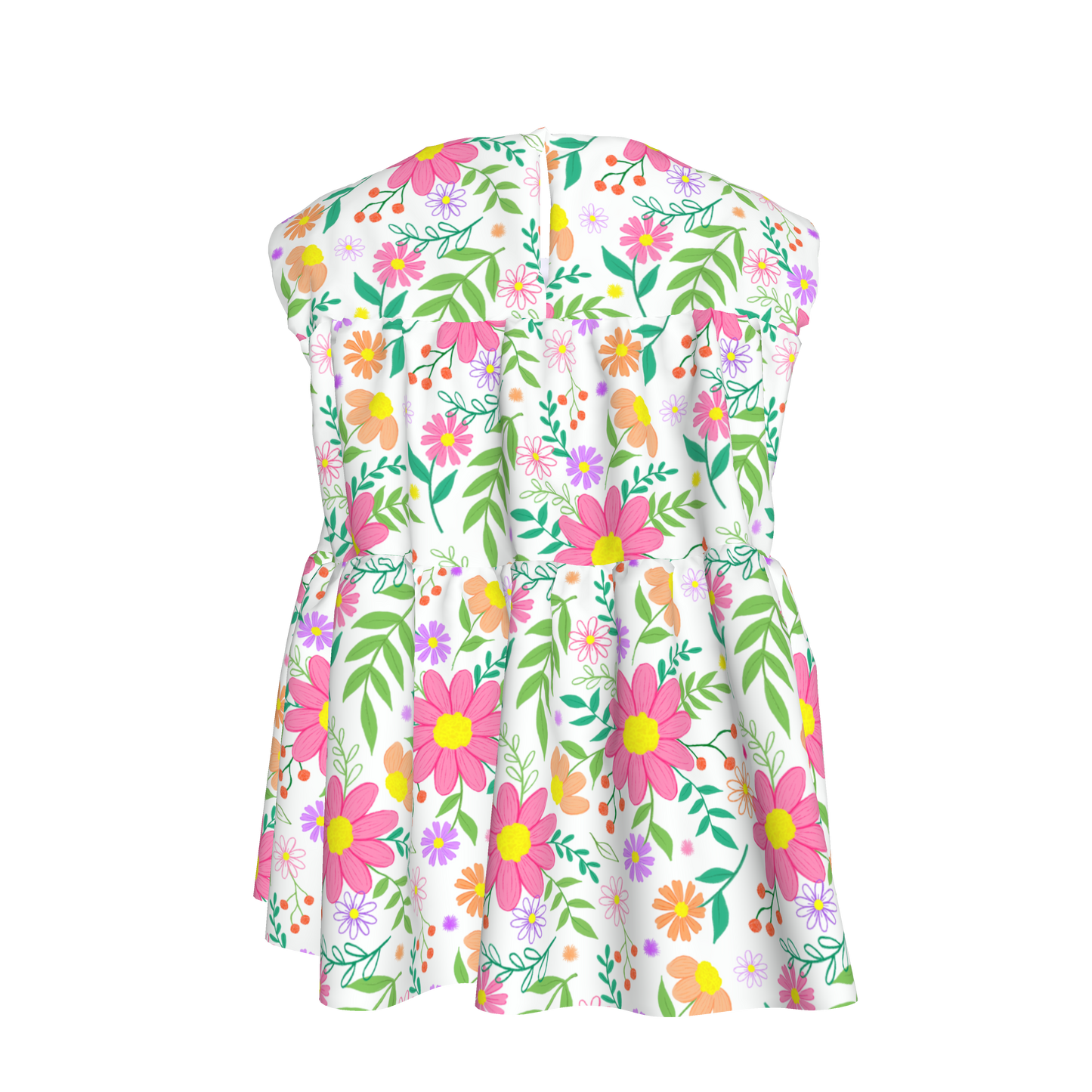 Bright Floral Ruffled Top