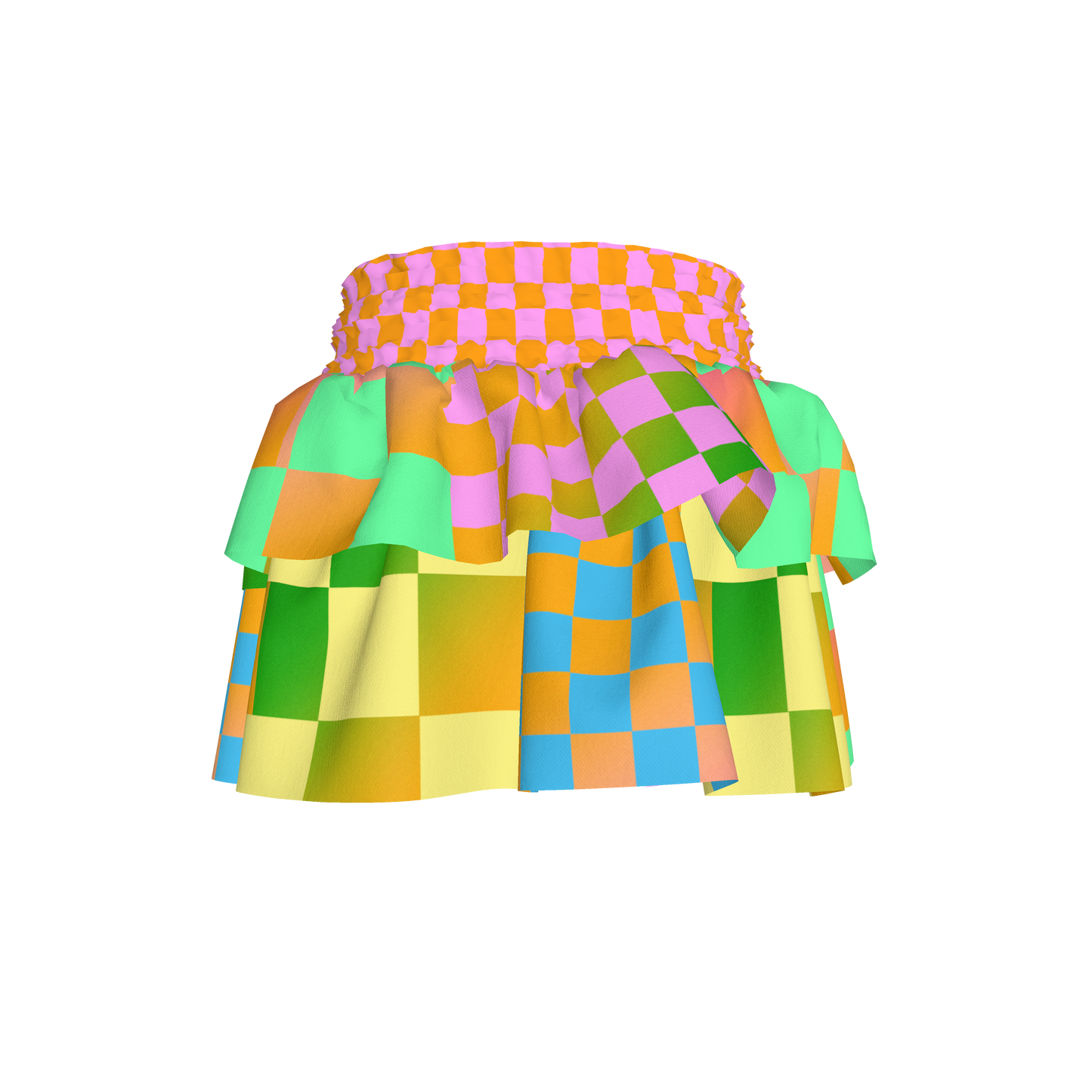 BruceGlen Psycheck Smocked Skirt