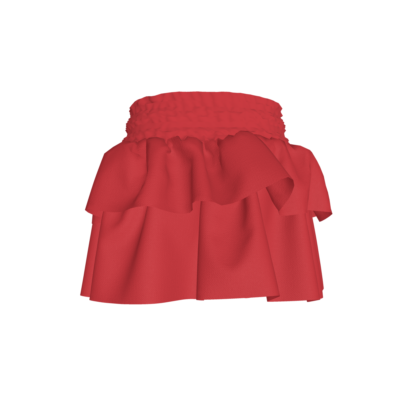Smocked Ruffle Skirt in Solid Red