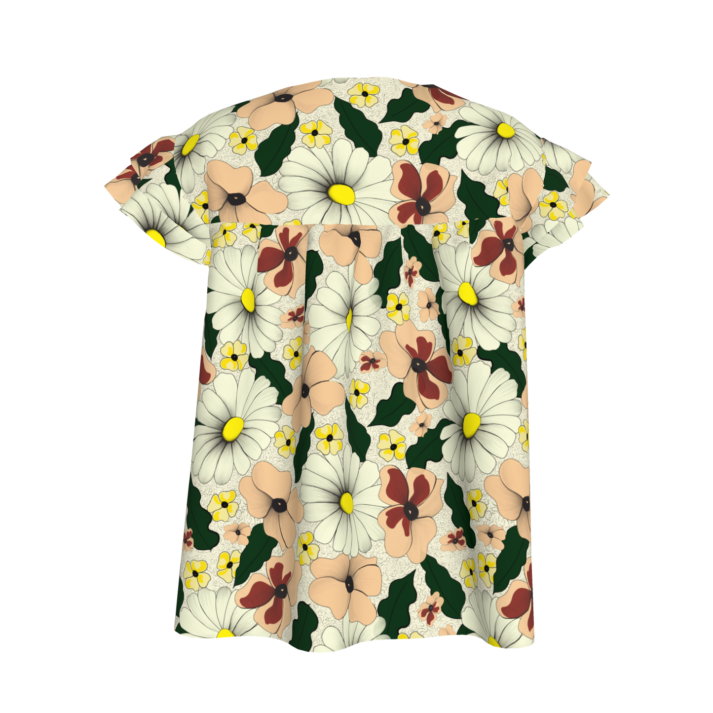 Kid's Ruffled Sleeve Top in Ma Jong Floral