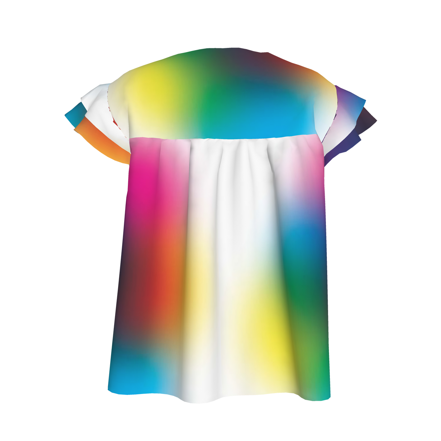 BruceGlen Color Code Kid's Ruffle Sleeve Top