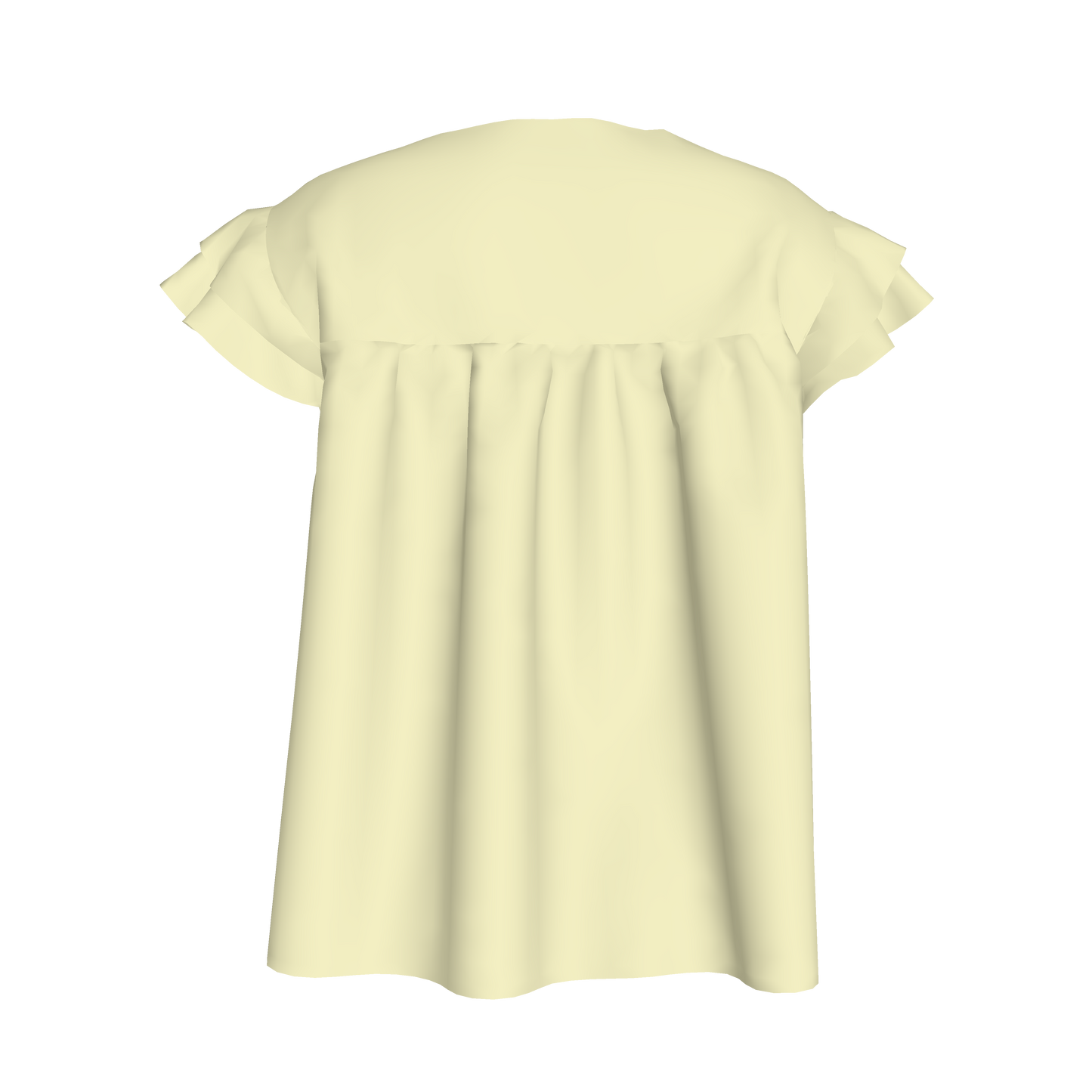 Ruffled Sleeve Top in Solid Pastel Yellow