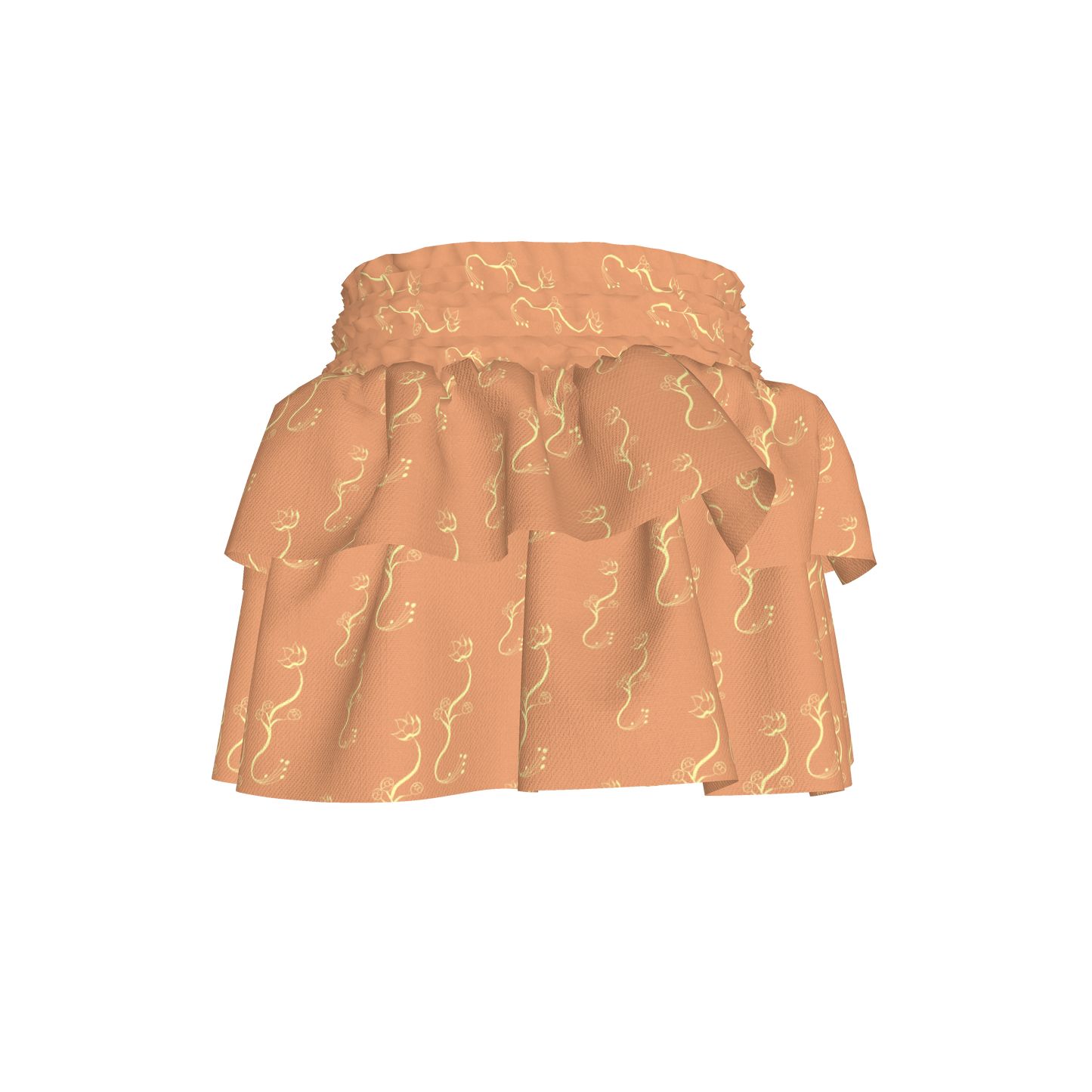 Kid's Smocked Skirt in Bloom Peach in Light Cotton Slub