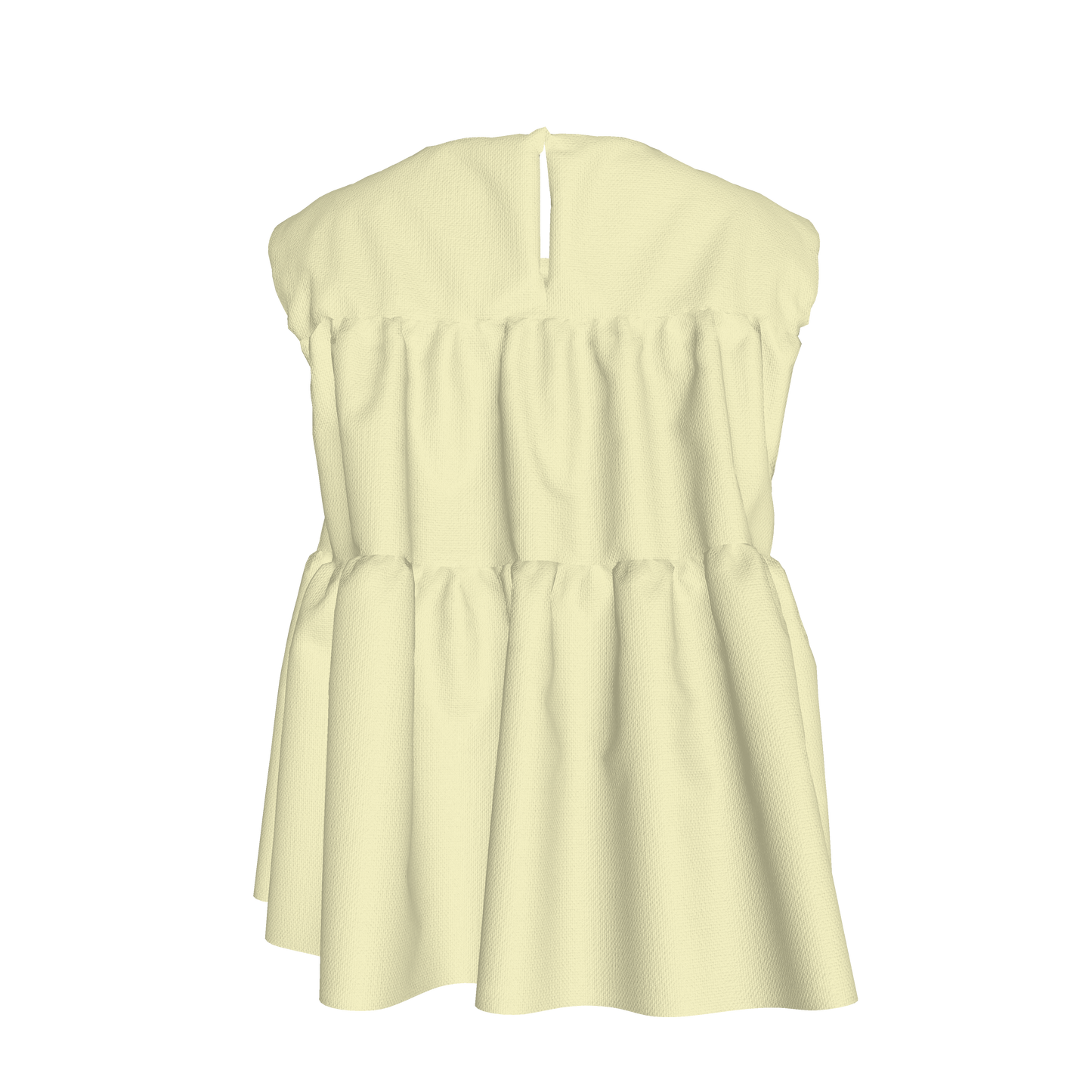 Sleeveless Ruffle Top in Solid Pastel Yellow