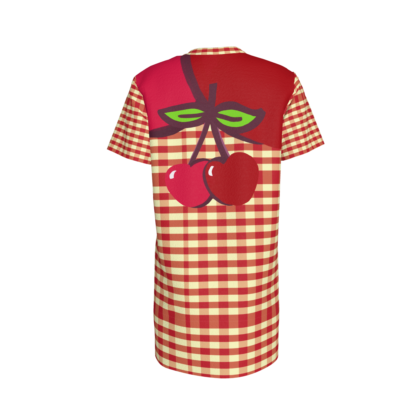 Yellow & Red Gingham T-shirt Dress