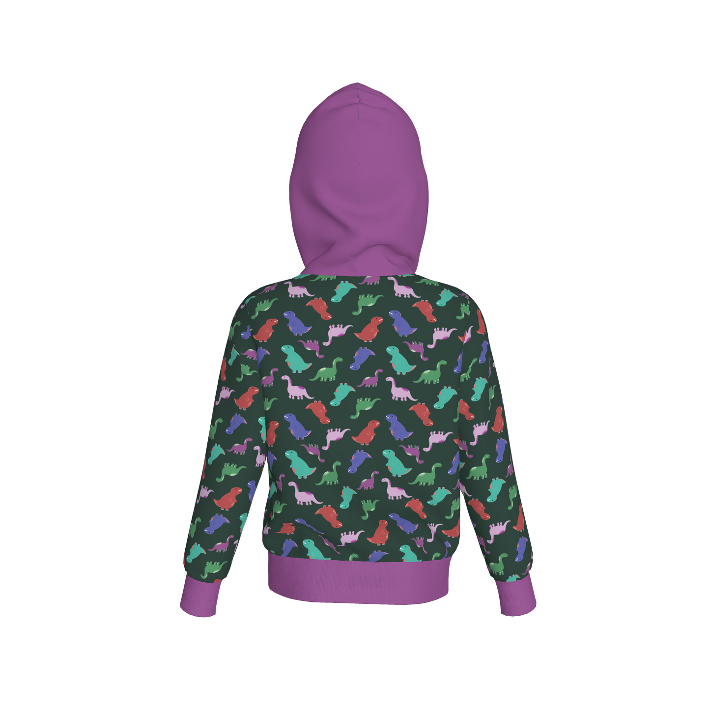 Purple Dino Party Pullover Hoodie
