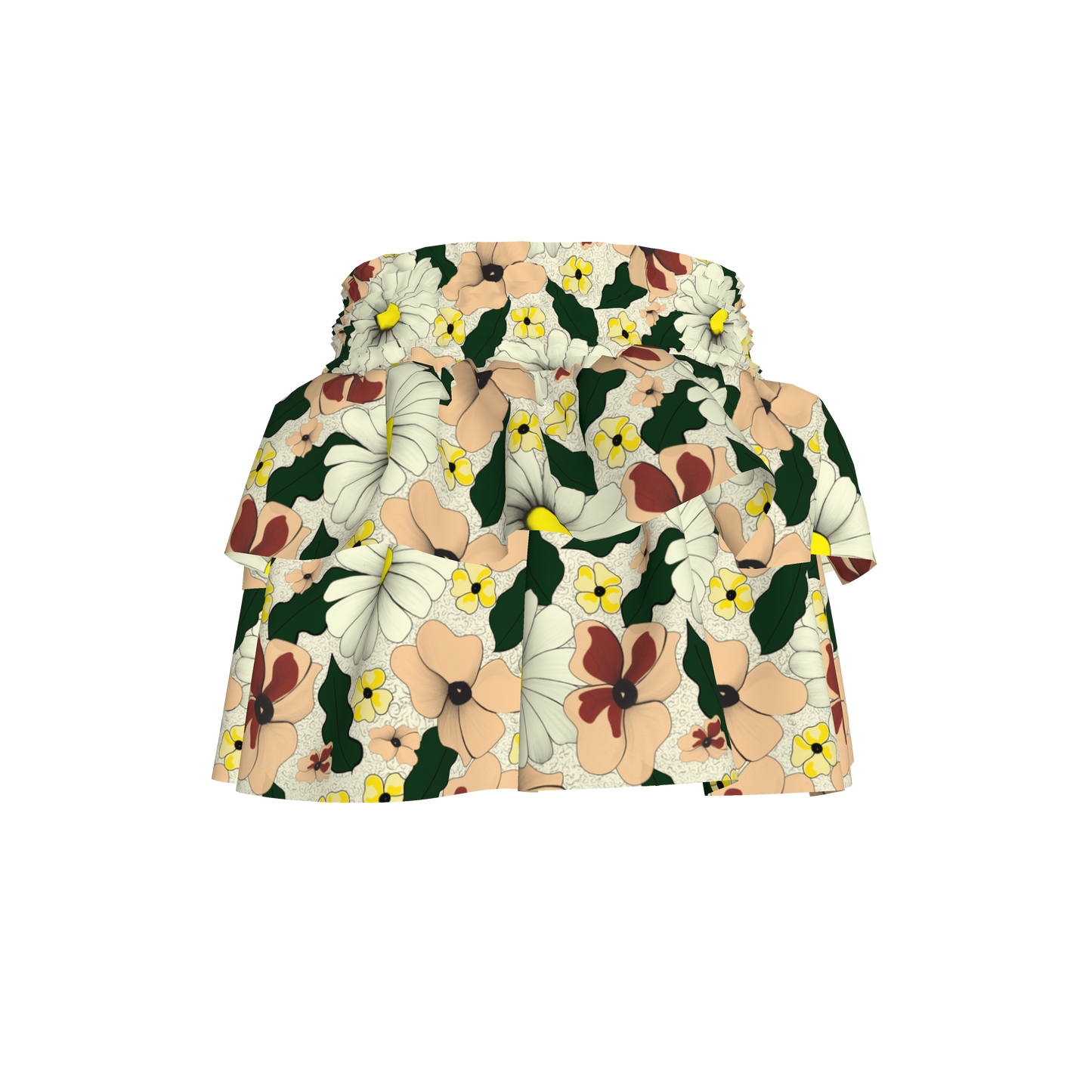 Kid's Smocked Ruffle Skirt in Ma Jong Floral