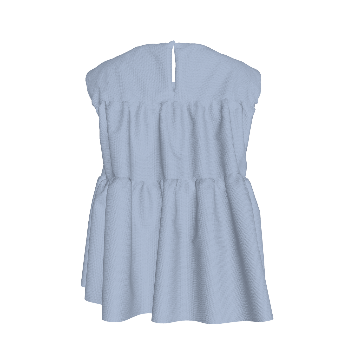 Sleeveless Ruffle Top in Solid Pastel Blue