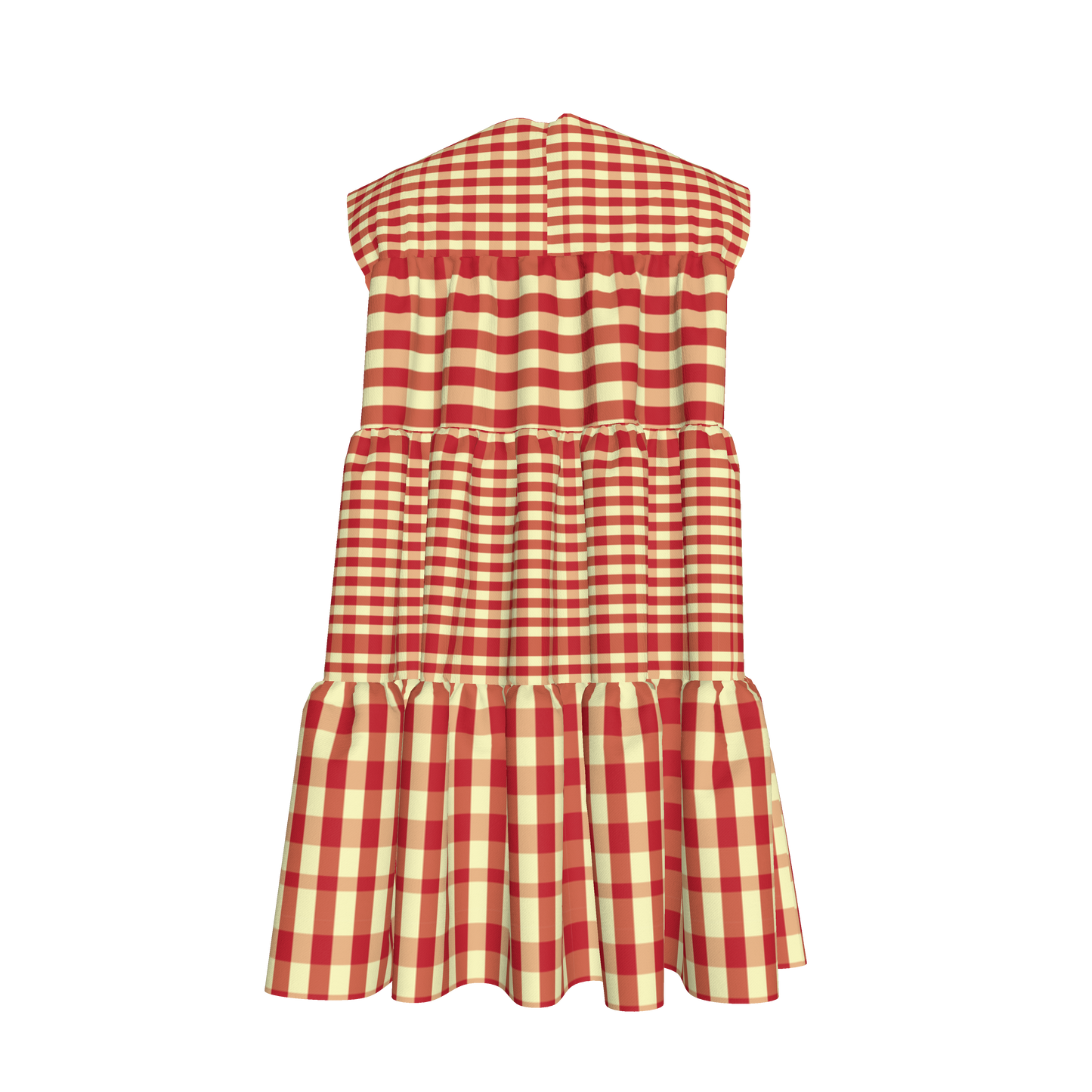 Red & Yellow Gingham Ruffled Dress