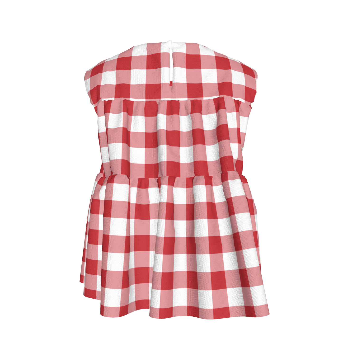 Sleeveless Ruffle Top in Red Gingham