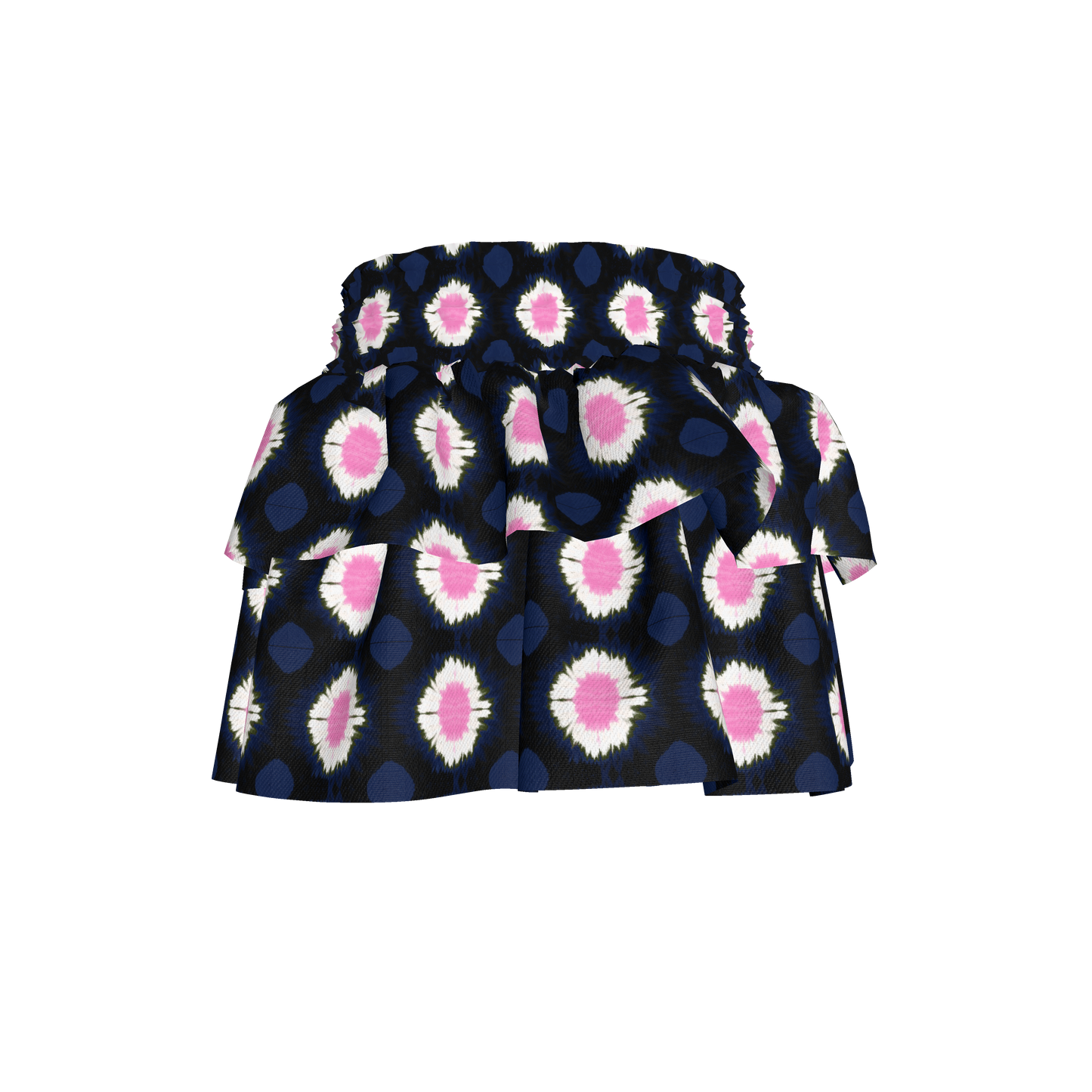 Kid's Smocked Ruffle Skirt in Ink Tie Dye