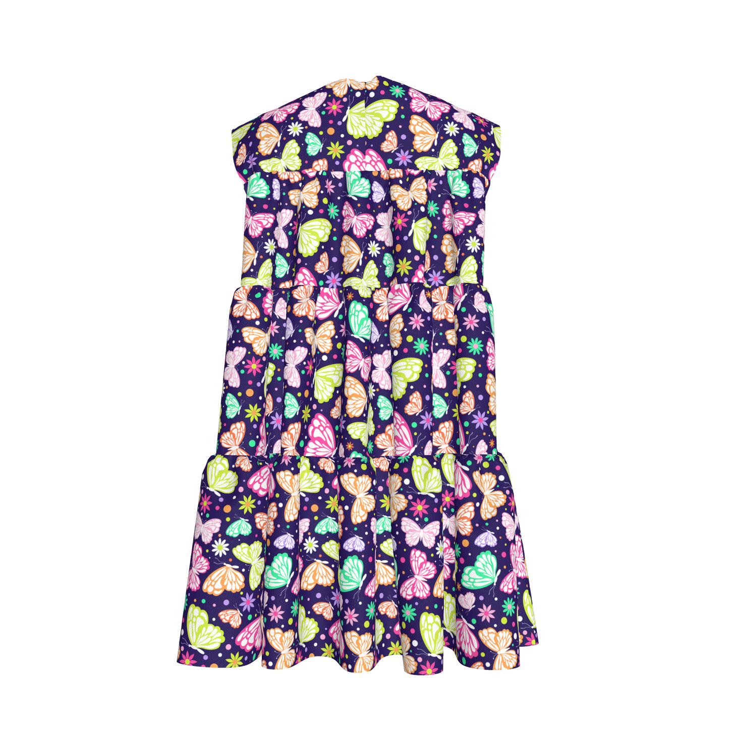 Butterflies Ruffled Dress