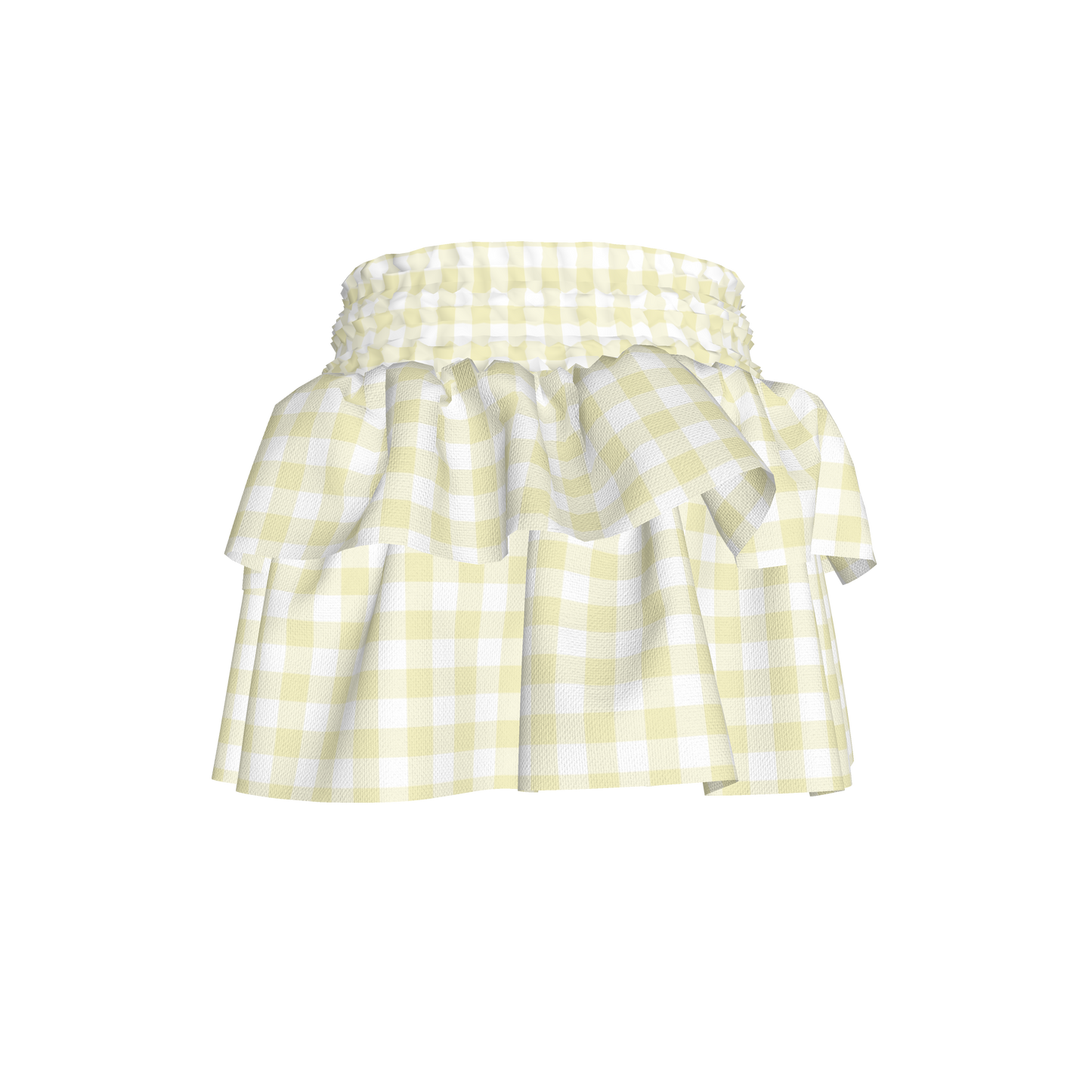 Smocked Ruffle Skirt in Pastel Yellow Gingham