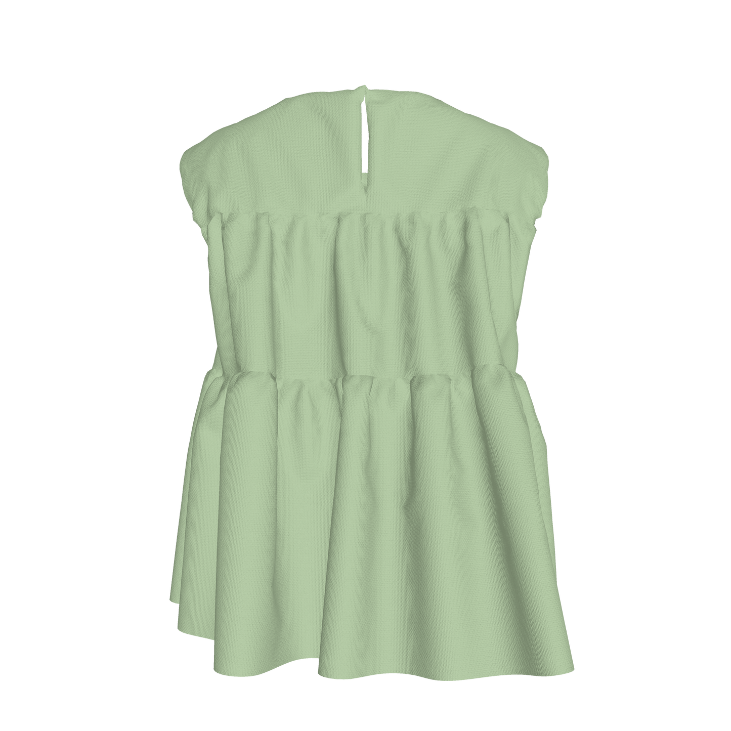 Sleeveless Ruffle Top in Solid Pastel Green
