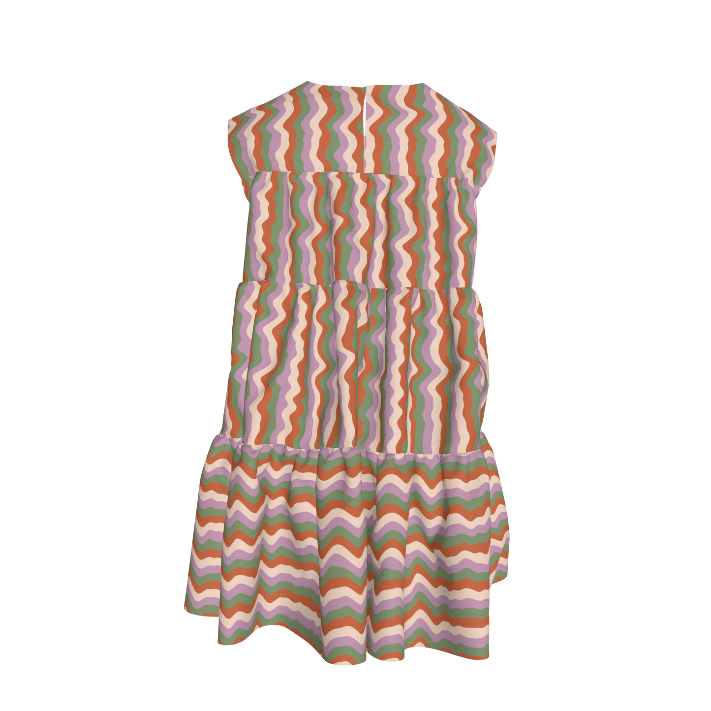Kid's Ruffle Dress in Candy in Light Cotton Slub