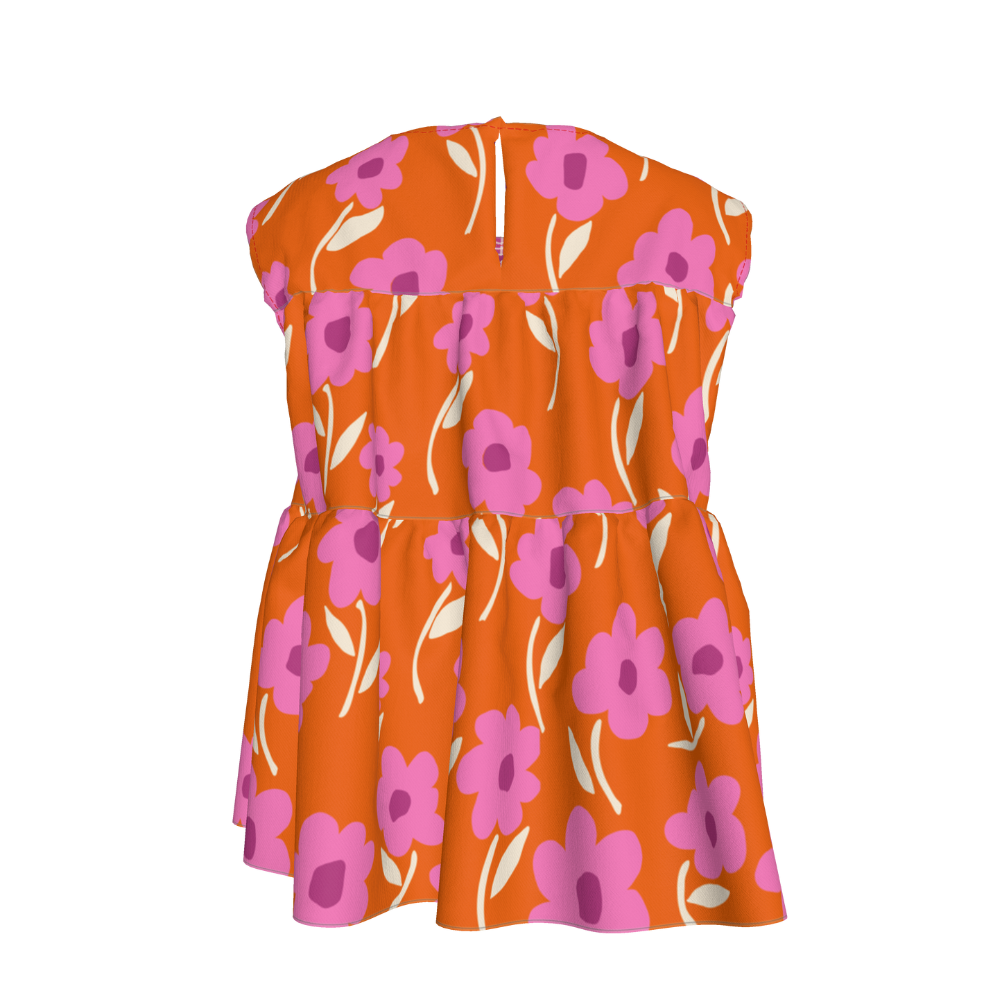 Orange Sleeveless Ruffle Top