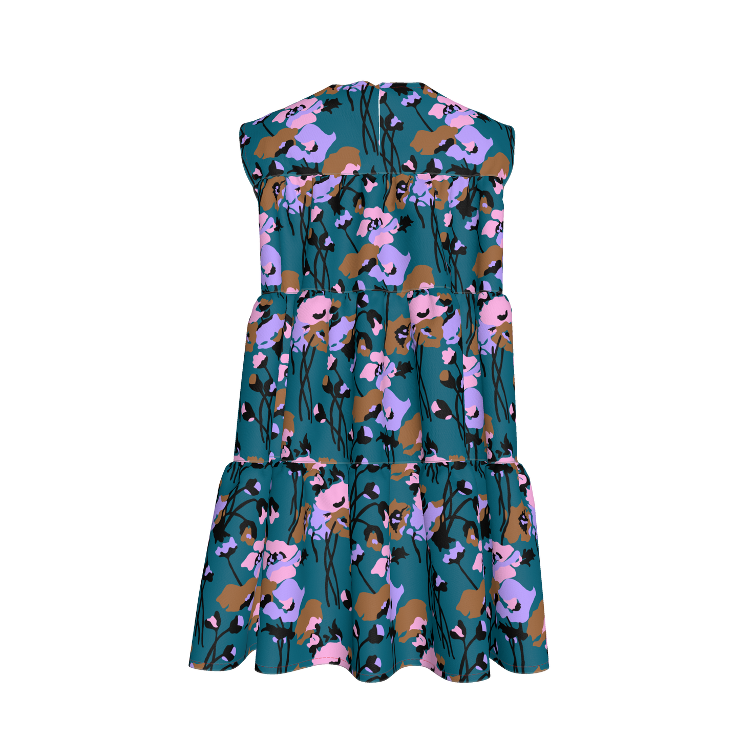 Kid's Ruffle Dress in Dini's Teal Floral