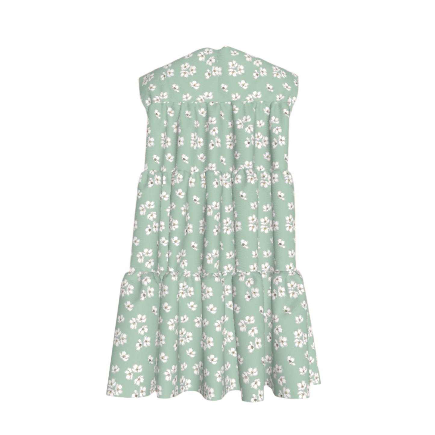 Kid's Ruffle Dress With Lining in Sage Primrose