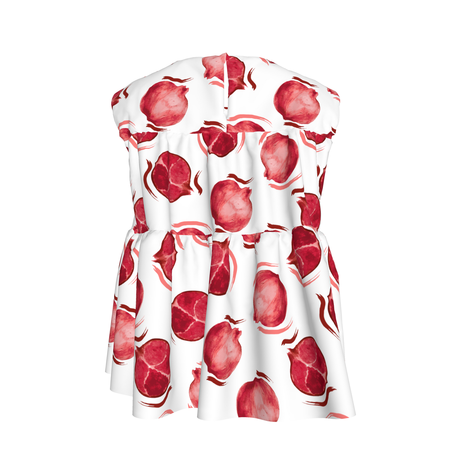 Kid's Sleeveless Ruffle Top in Spring Pomegranates