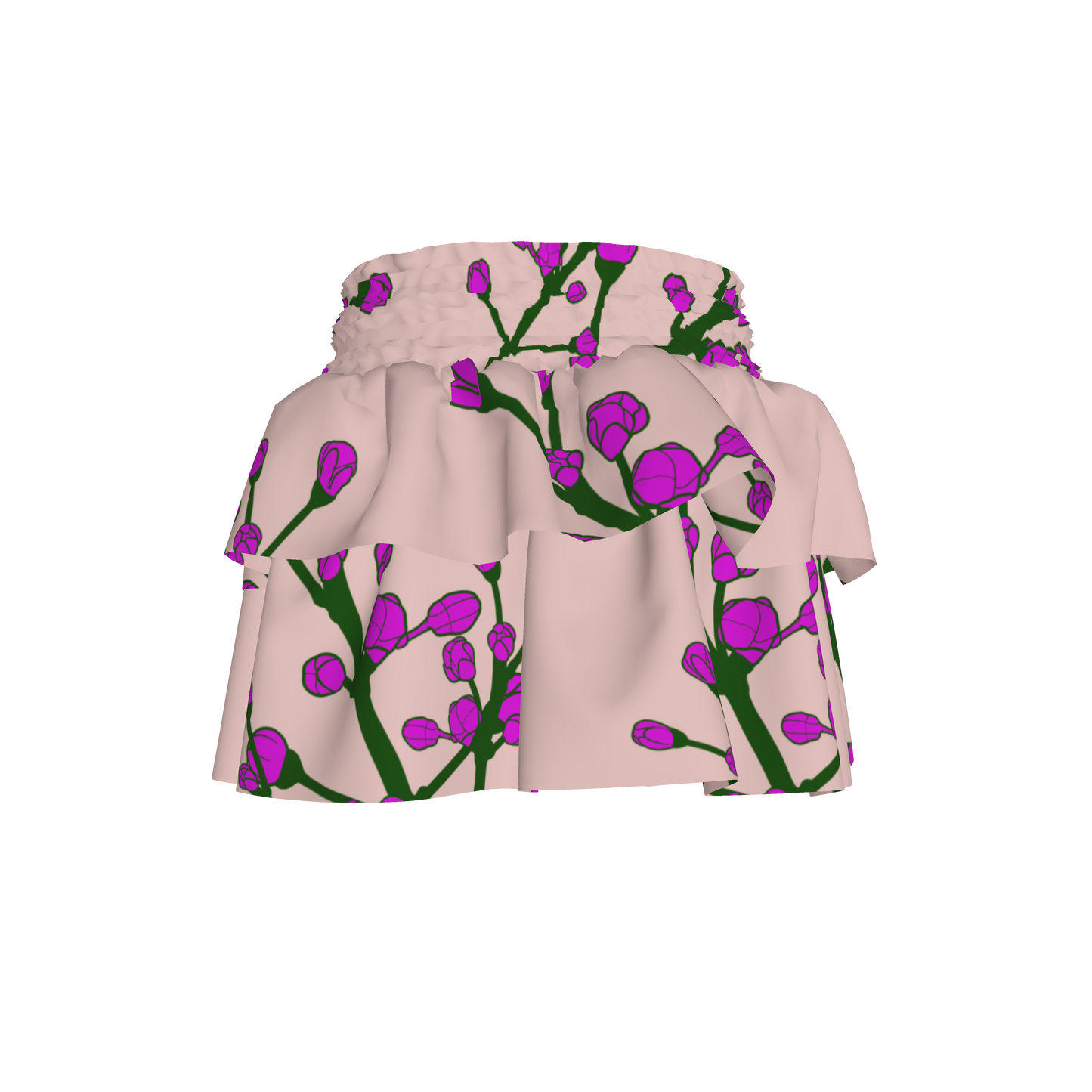 Floral Lilac Ruffle Skirt