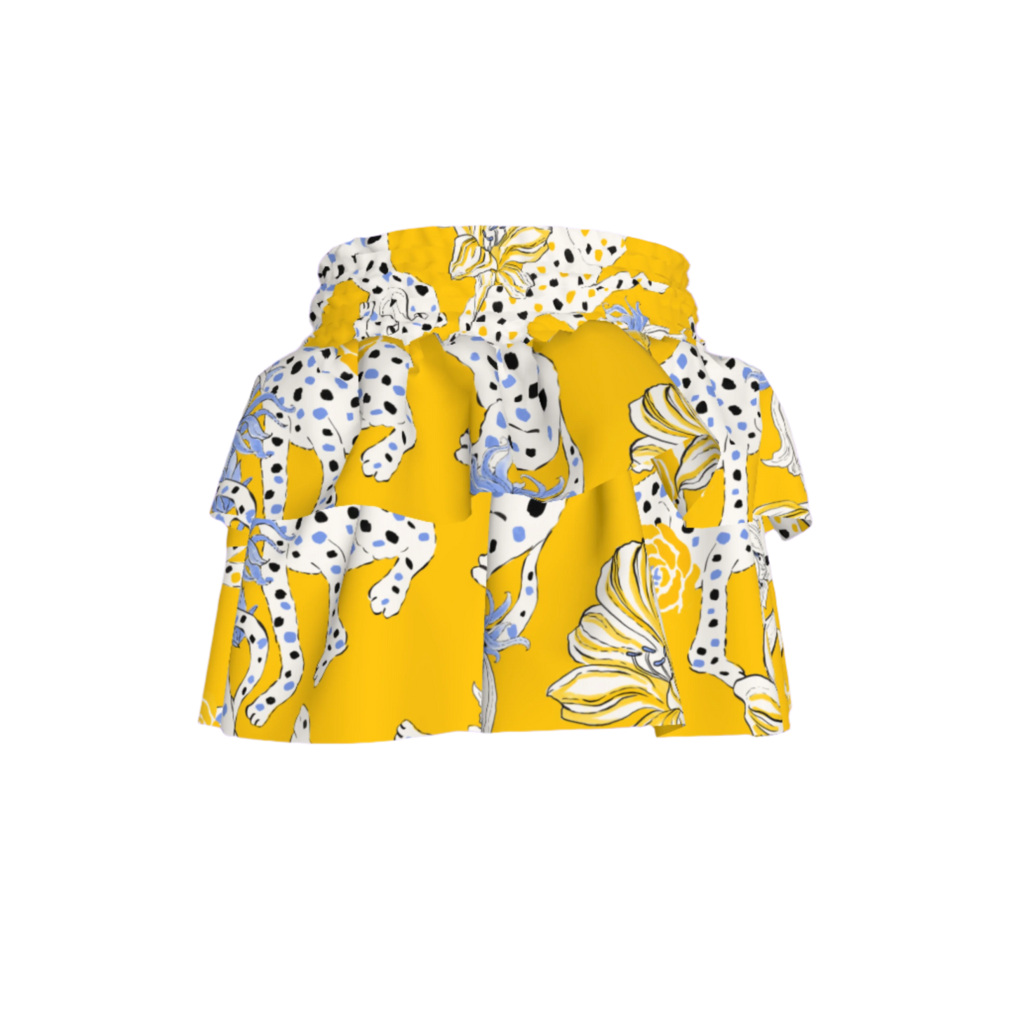 Kid's Smocked Skirt in Sketching Summer Yellow