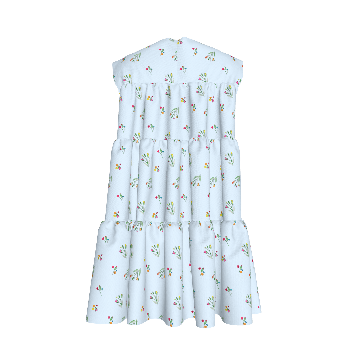 Kid's Ruffle Dress With Lining in Sky Blue