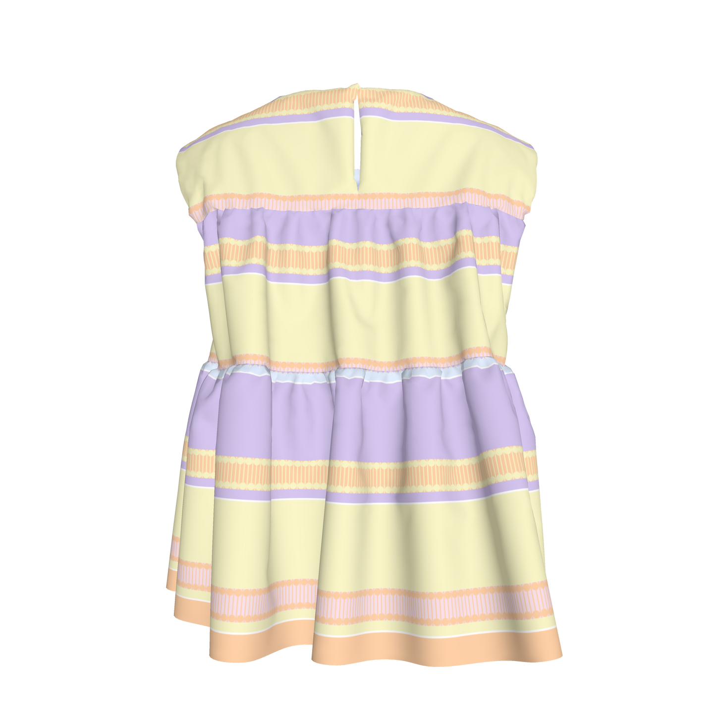 Kid's Sleeveless Ruffle Top in Paquin Pastel