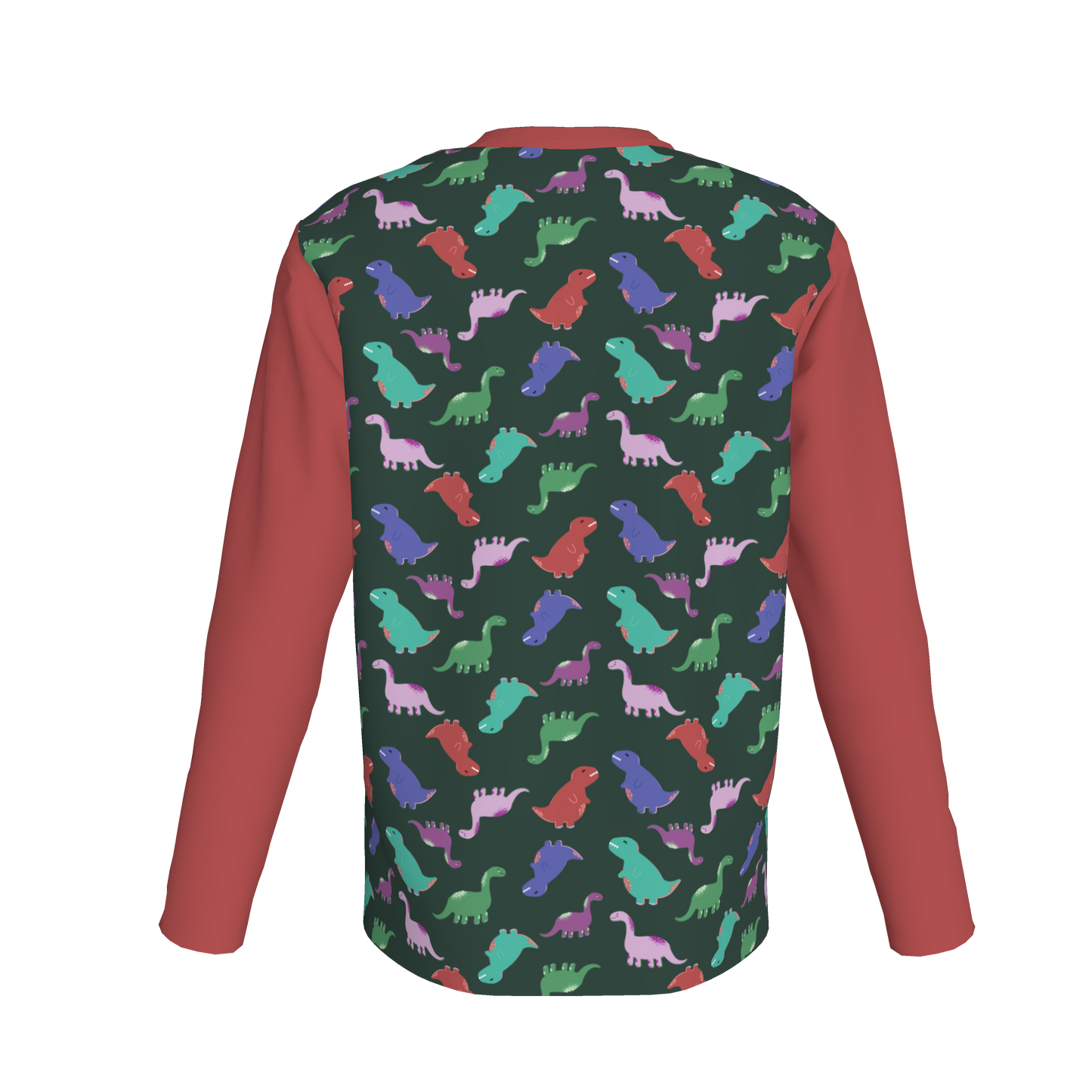 Red Dino Party Long Sleeve Pocket T-Shirt