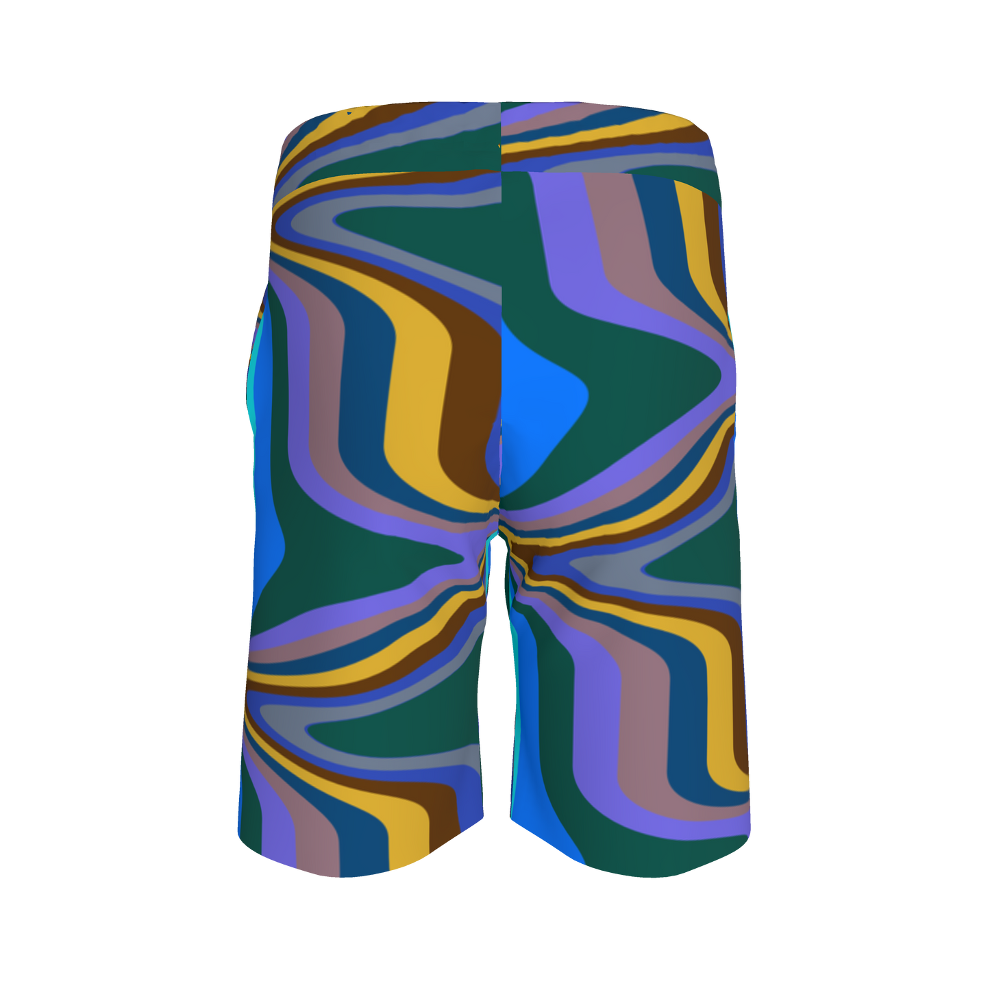 Kid's Knit Shorts in Fun Retro Blue in Organic Cotton Pique