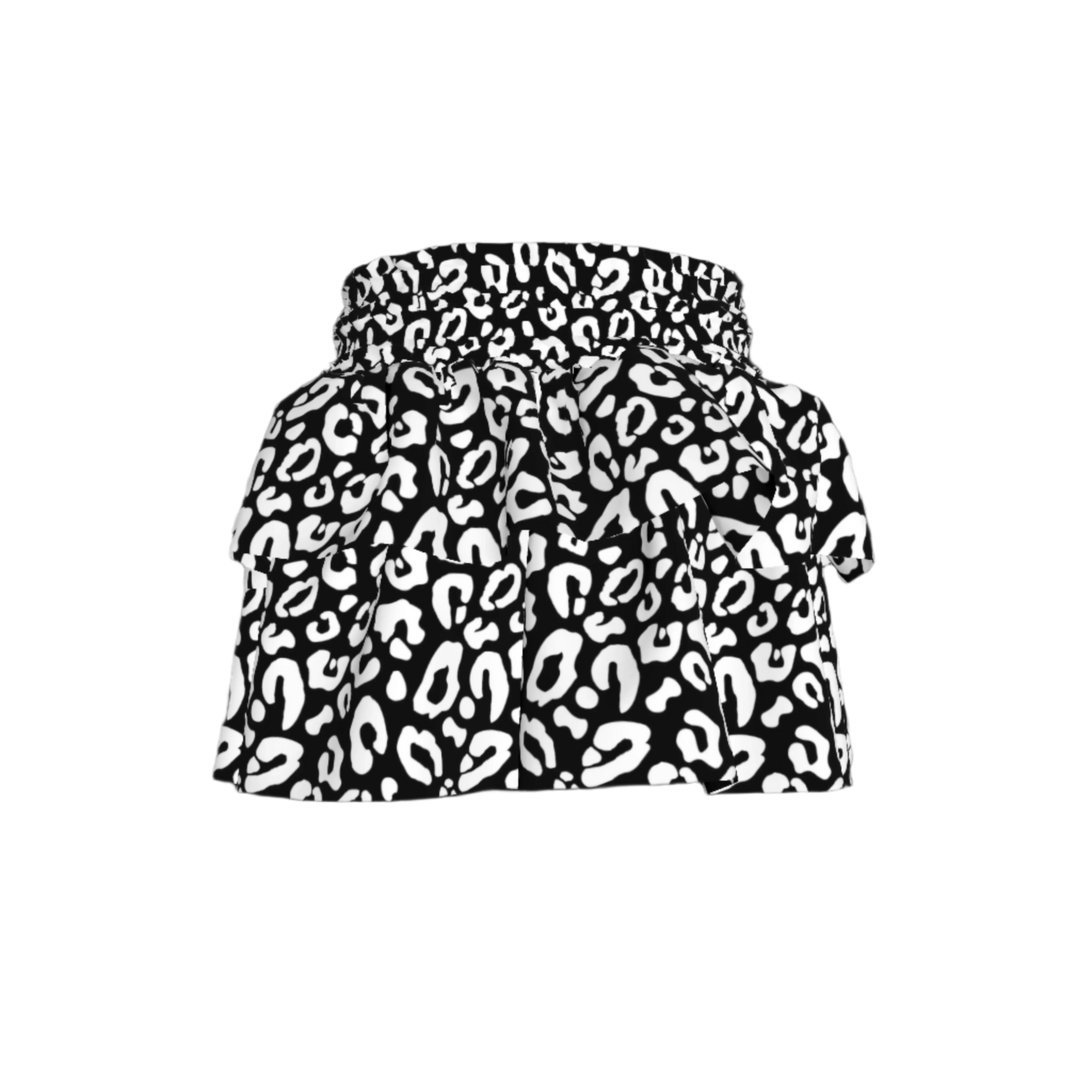 Kid's Smocked Ruffle Skirt in Black Kitty Cat Dreamer