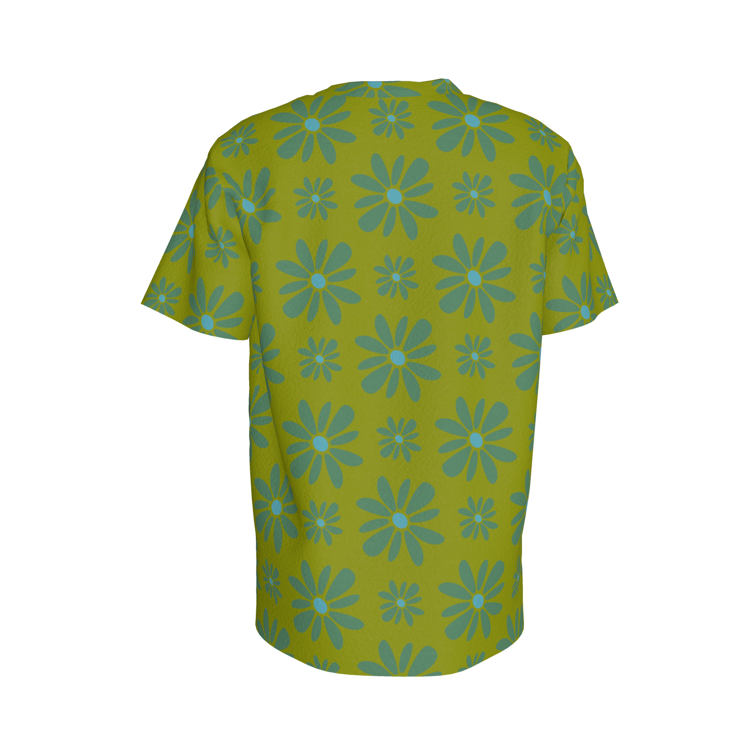 Kid's Pocket T-Shirt in Flower Bloom Green in Cotton Spandex Lightweight Jersey