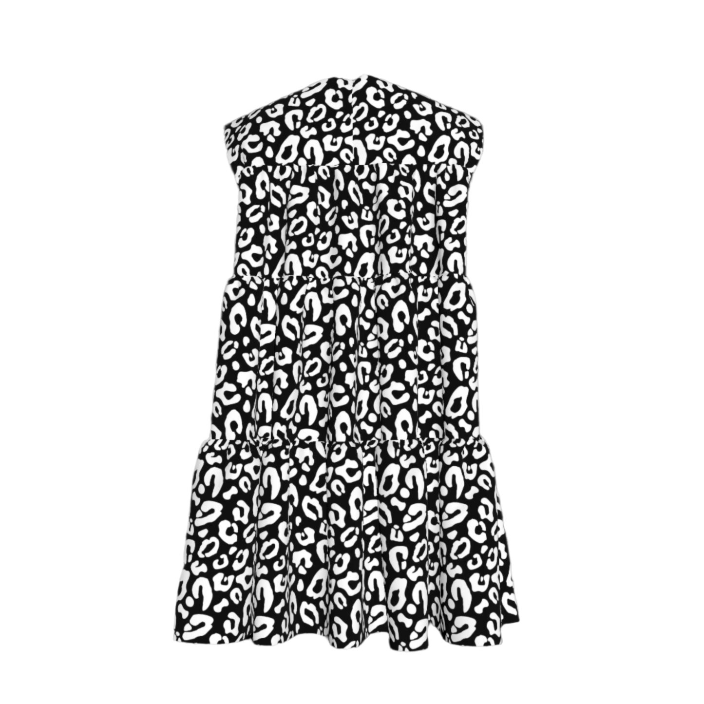 Kid's Ruffle Dress with Lining in Black Kitty Cat Dreamer