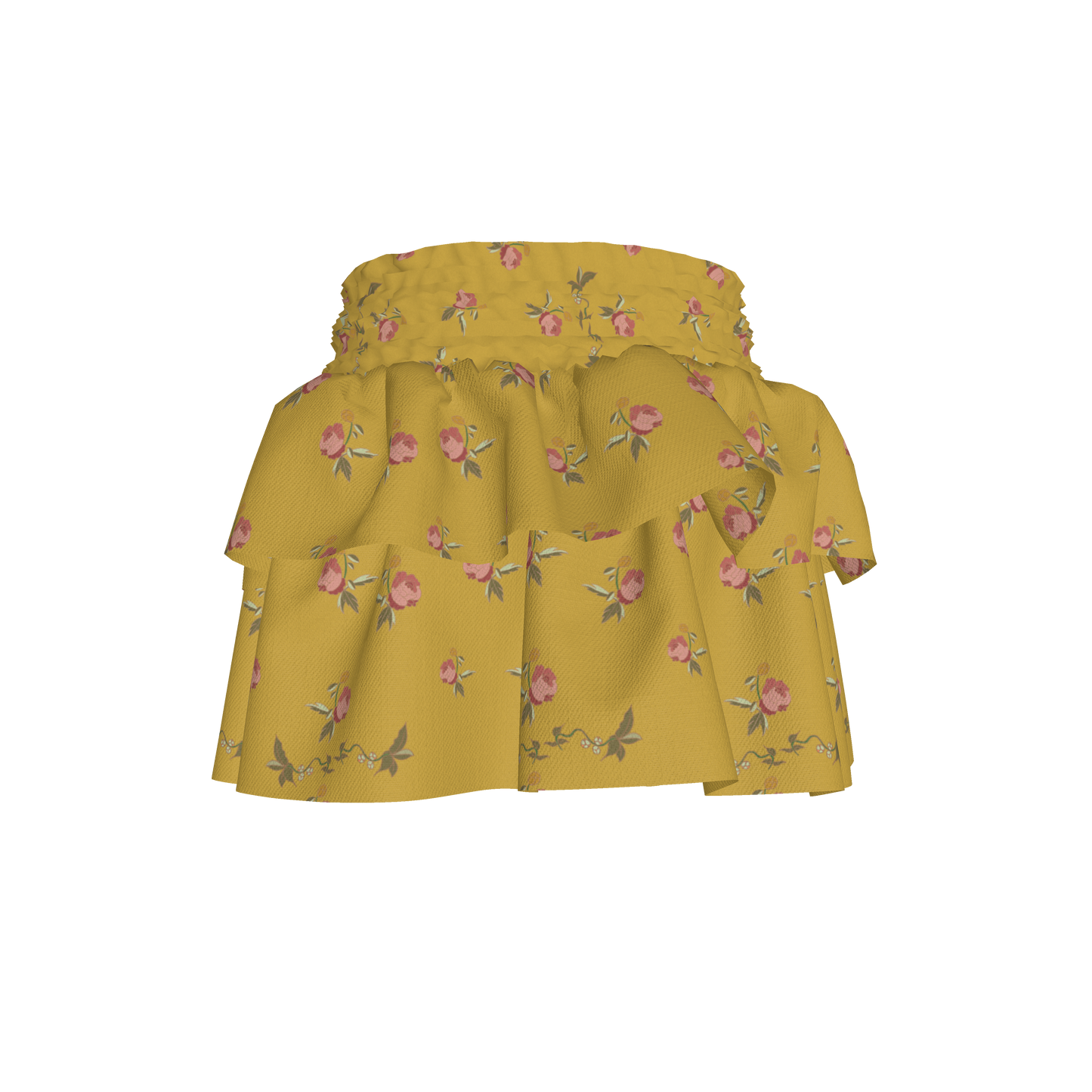 Kid's Smocked Skirt in Belle Bloom Yellow in Light Cotton Slub