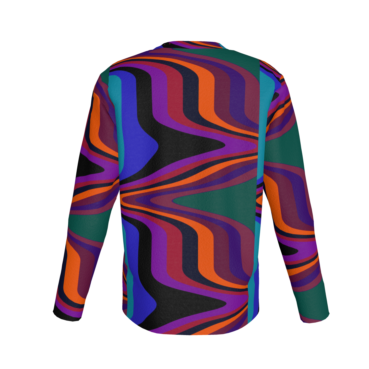 Kid's Long Sleeve T-Shirt in Fun Retro Purple in Cotton Spandex Lightweight Jersey