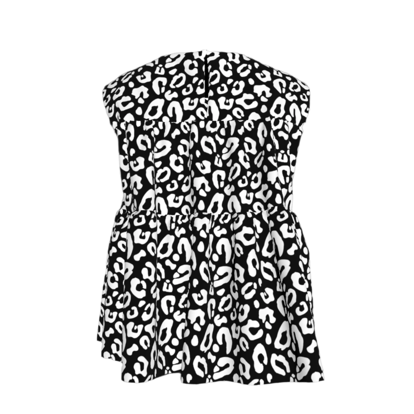 Kid's Sleeveless Ruffle Top in Black Kitty Cat Dreamer