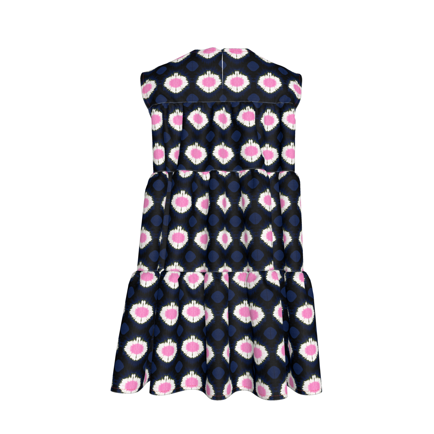 Kid's Ruffle Dress in Ink Tie Dye