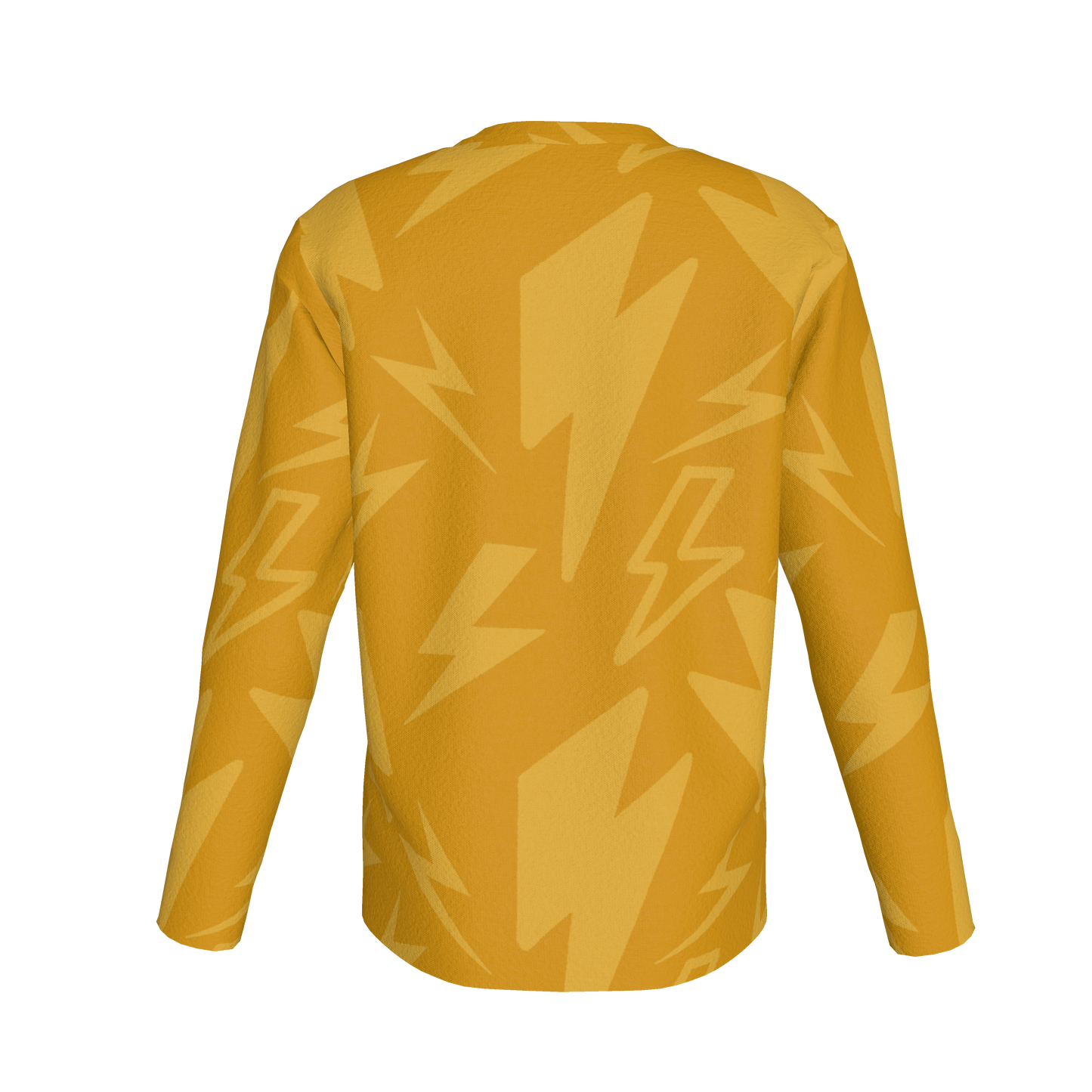 Kid's Long Sleeve T-Shirt in Yellow Super Thunder in Cotton Spandex Lightweight Jersey