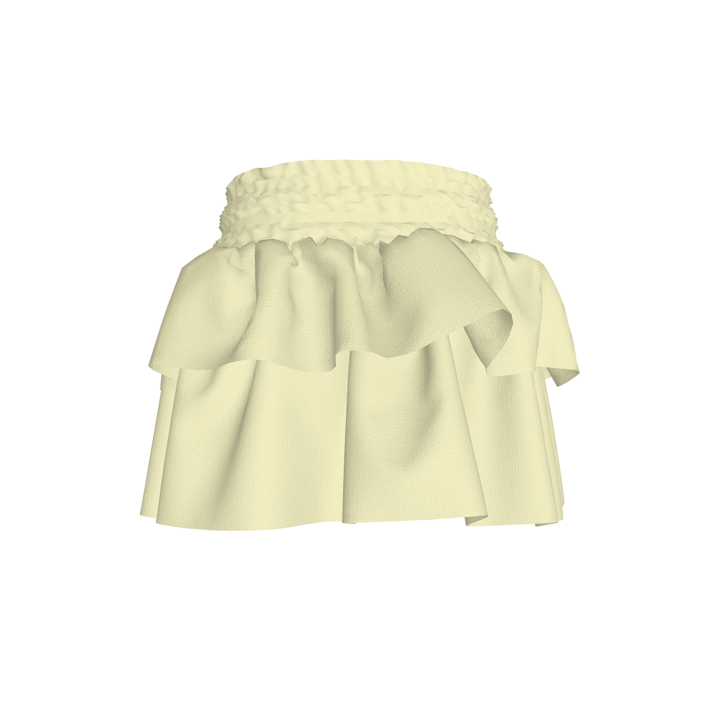 Smocked Ruffle Skirt in Solid Pastel Yellow