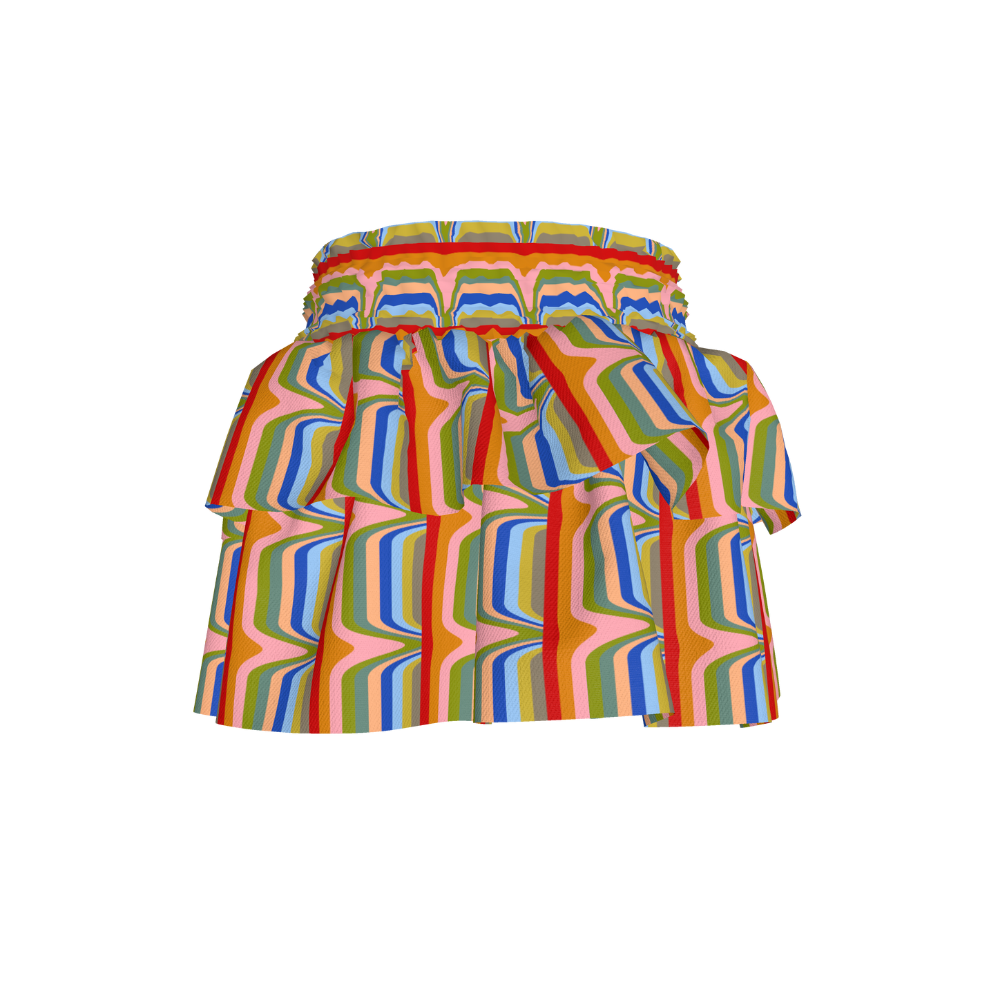 Kid's Smocked Skirt in Fun Retro in Light Cotton Slub